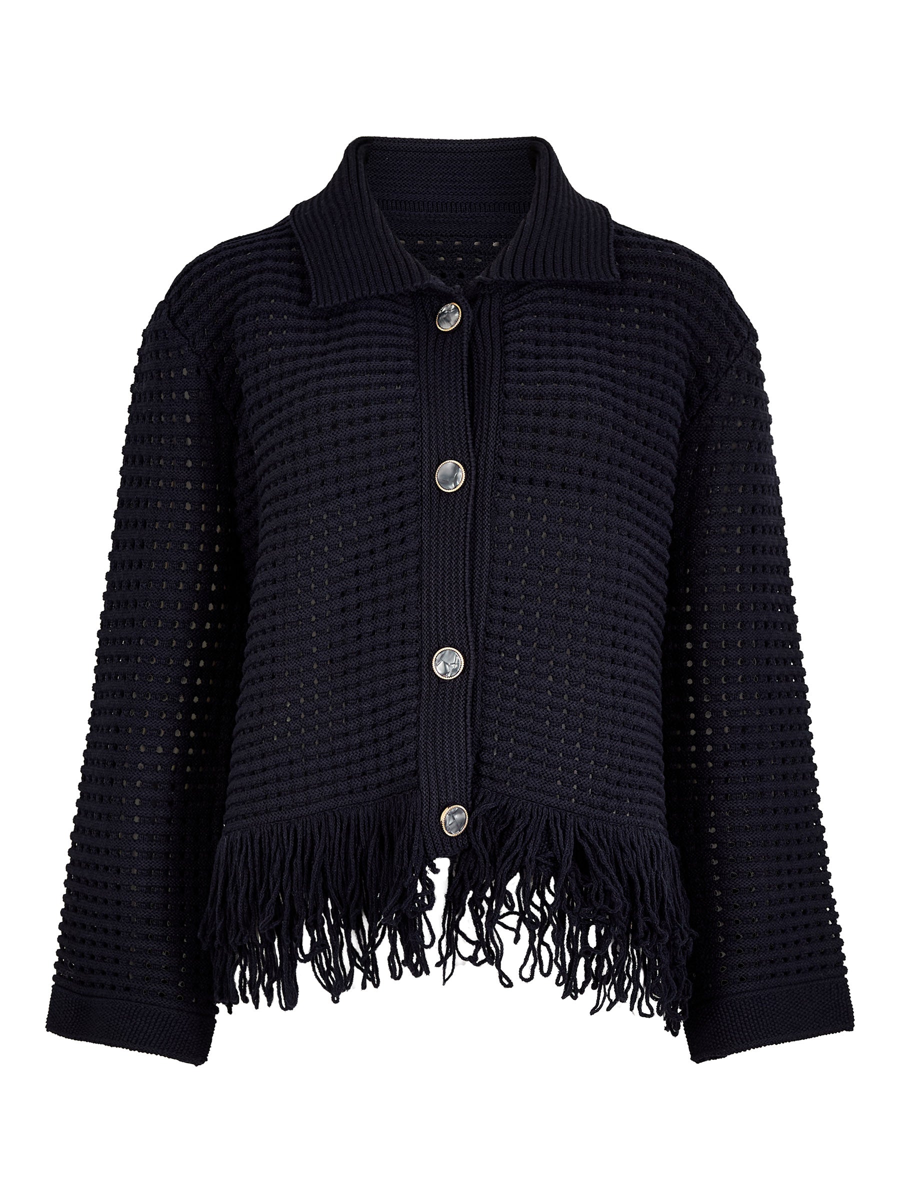 Daria Navy Tassle Cardigan