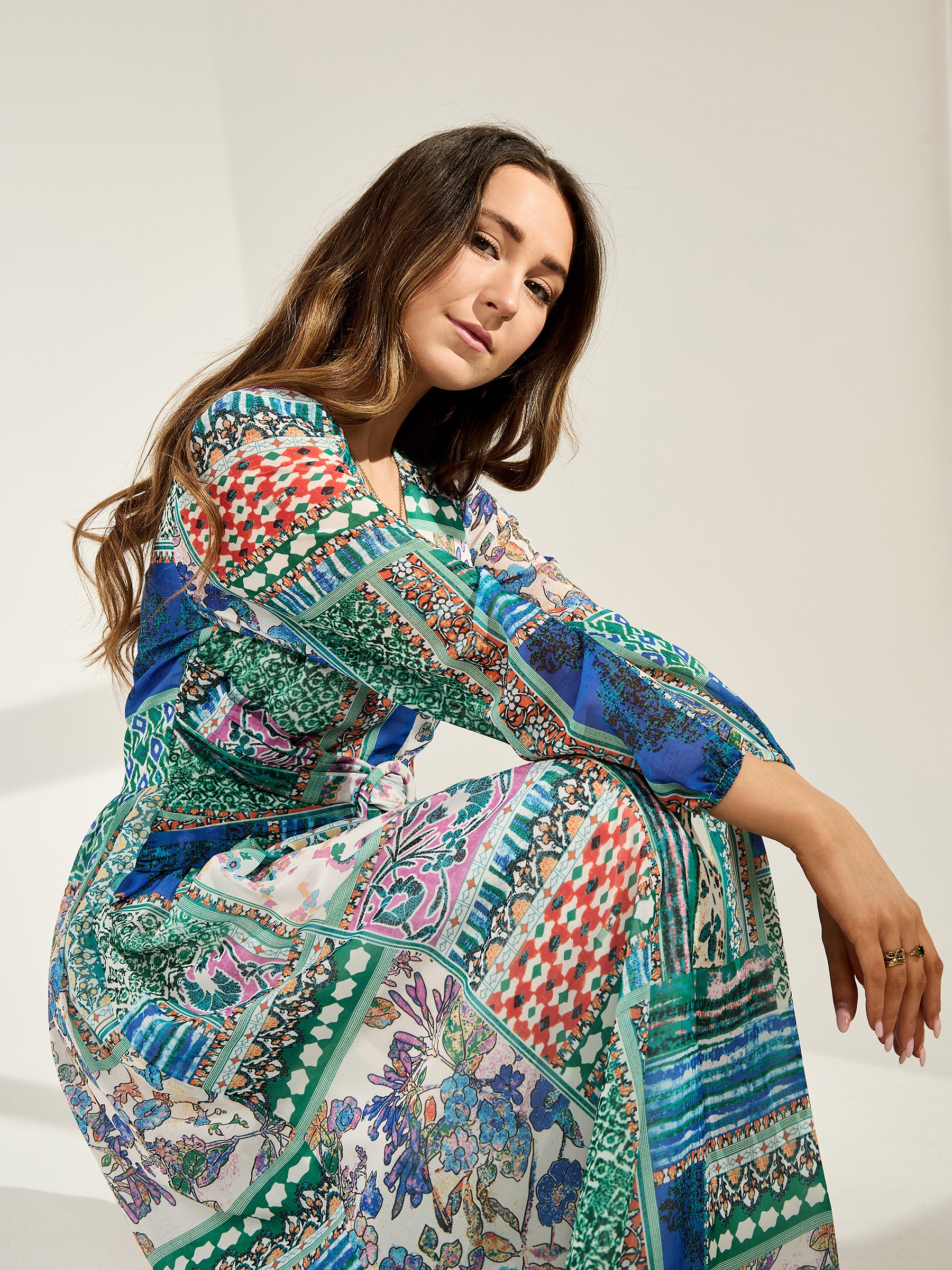 GWD Tinsley Patchwork Print Maxi Dress