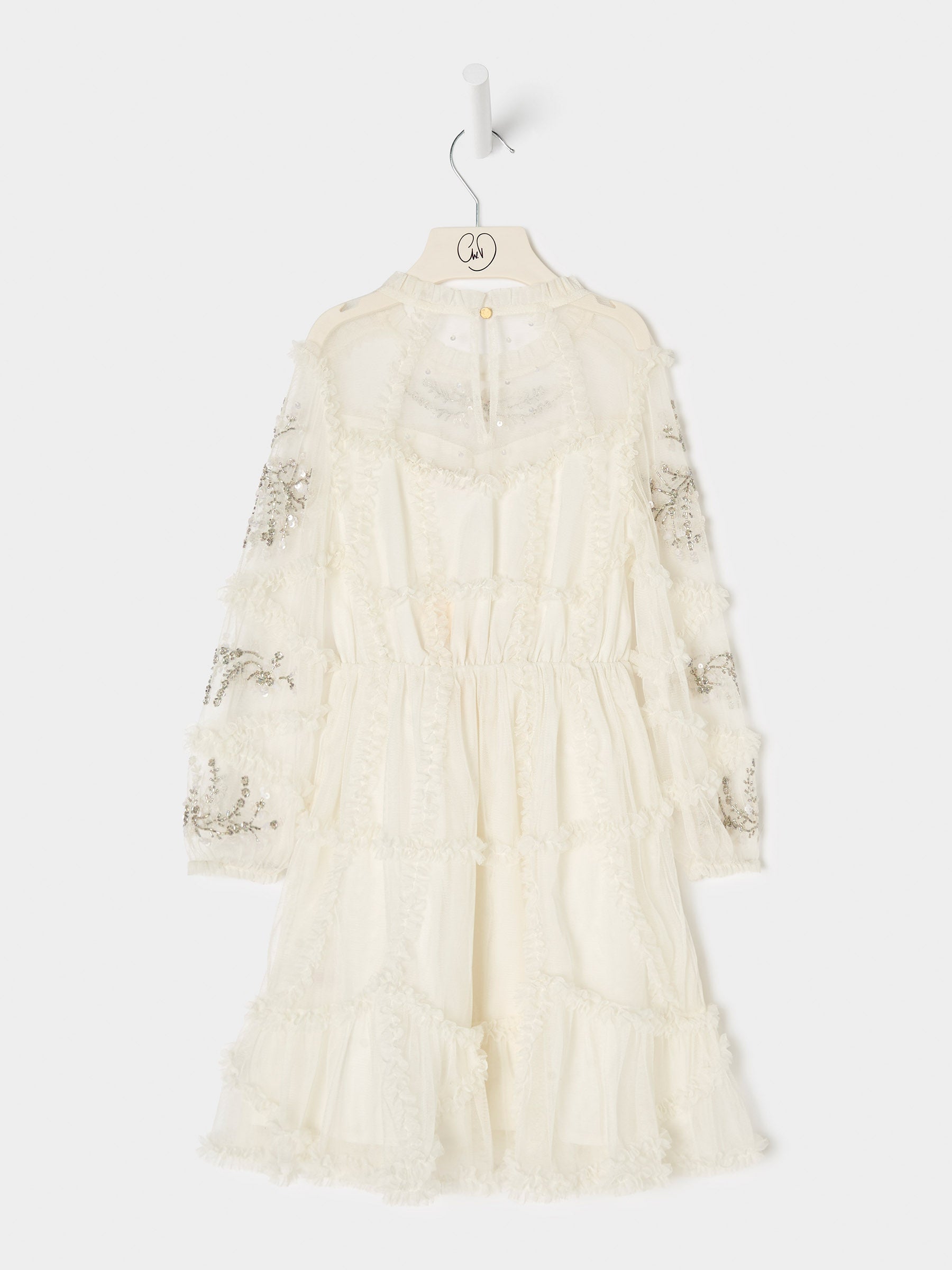 GWD Twyla Long sleeve Mesh Dress Cream