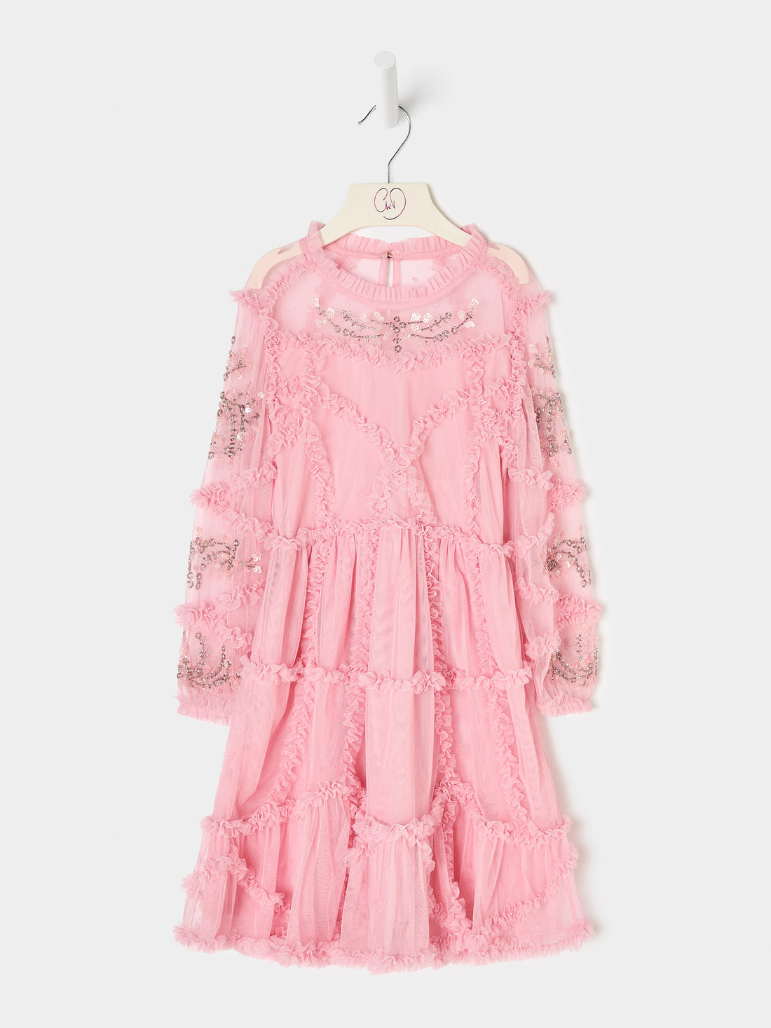 GWD Twyla Long Sleeve Mesh Dress Pink