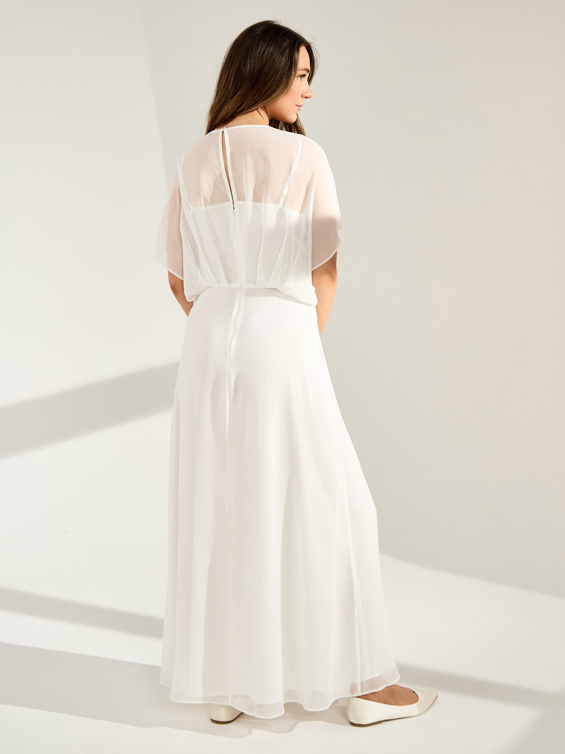 GWD Vinita Maxi Jacquard Embellished Dress White