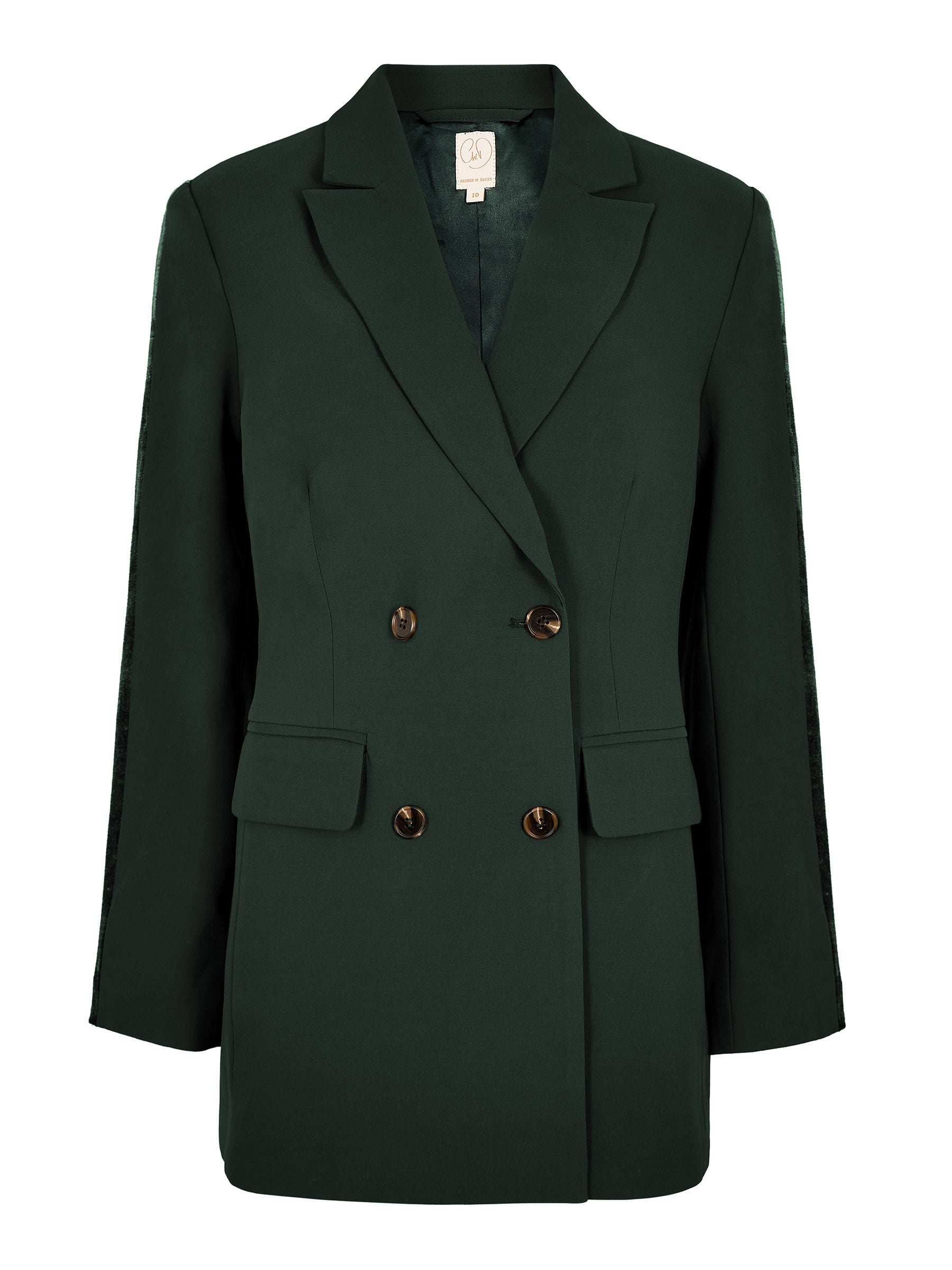 Winter Taylor Green Velvet Trim Jacket