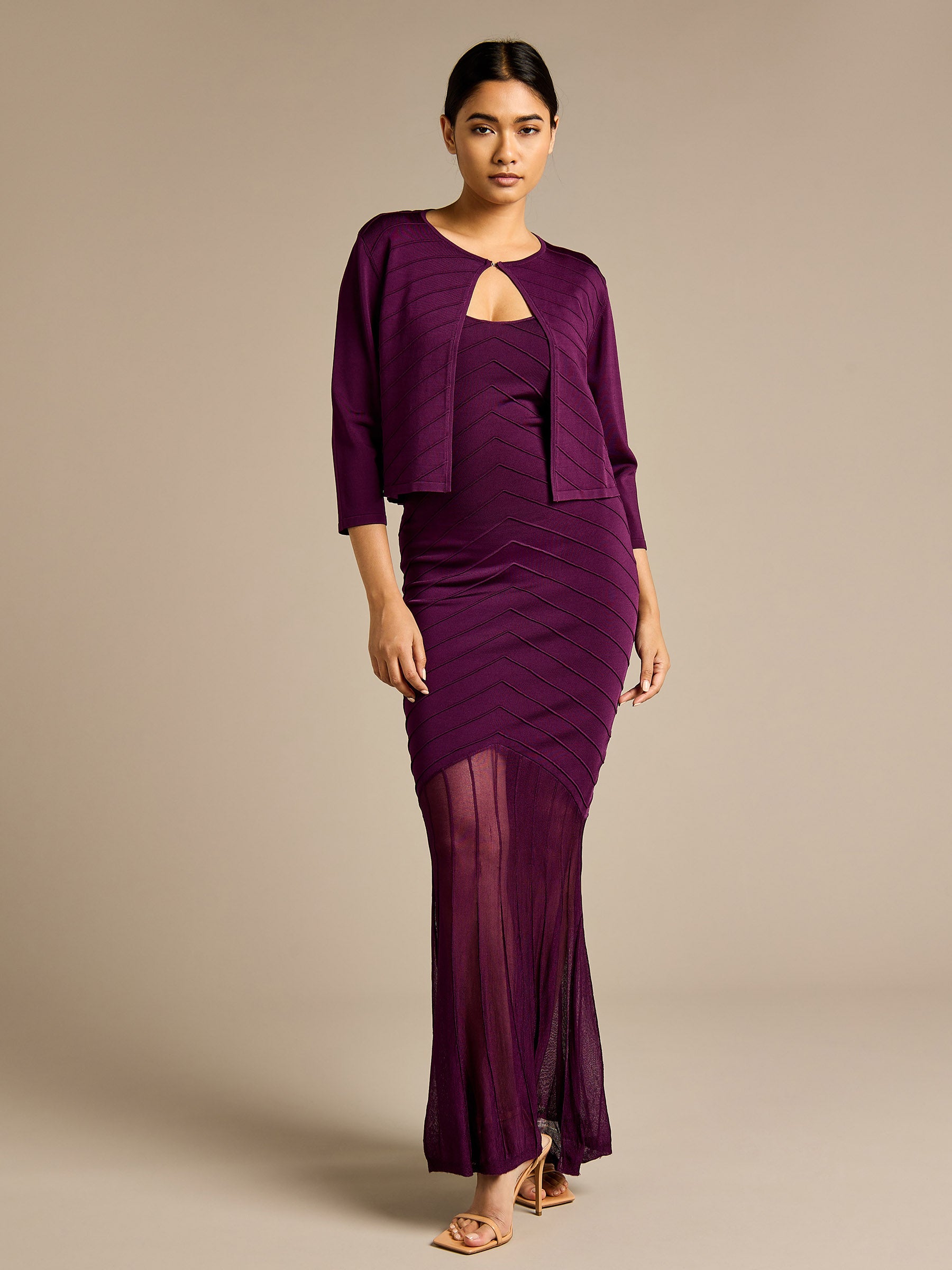 GWD Ramona Knitted Purple Maxi Dress