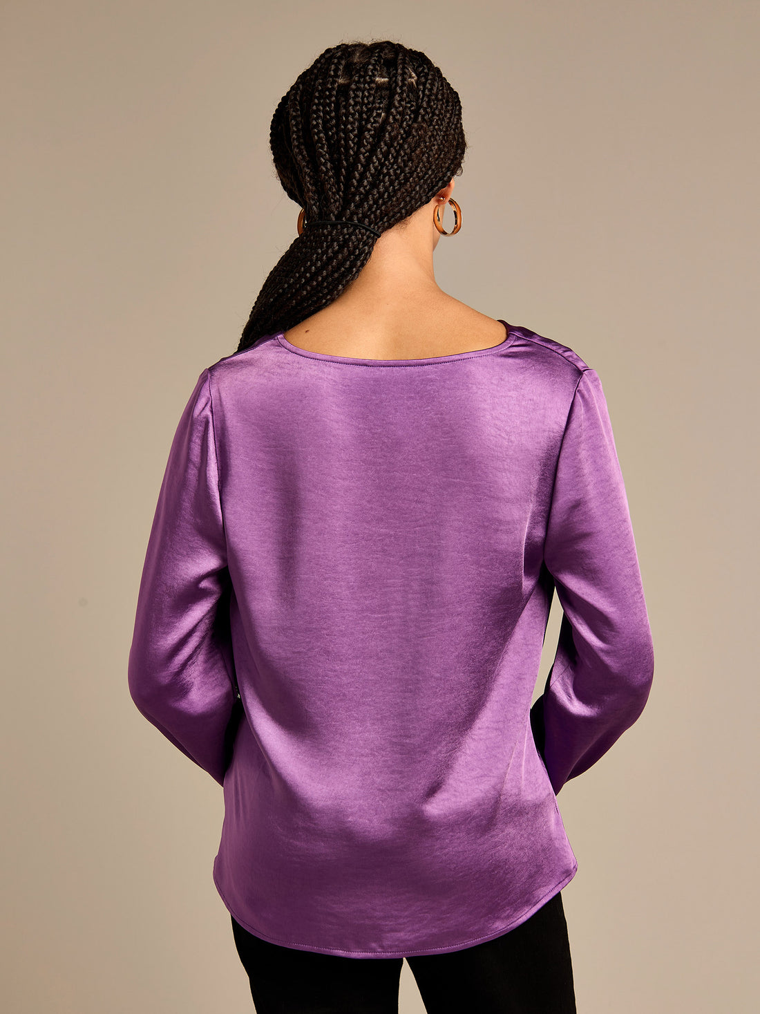 GWD Scarlet Satin Cowl Neck Top