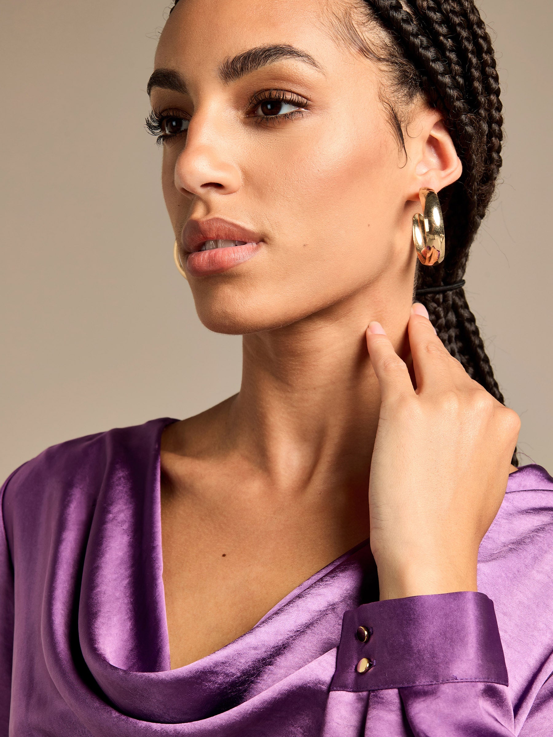 GWD Scarlet Satin Cowl Neck Top