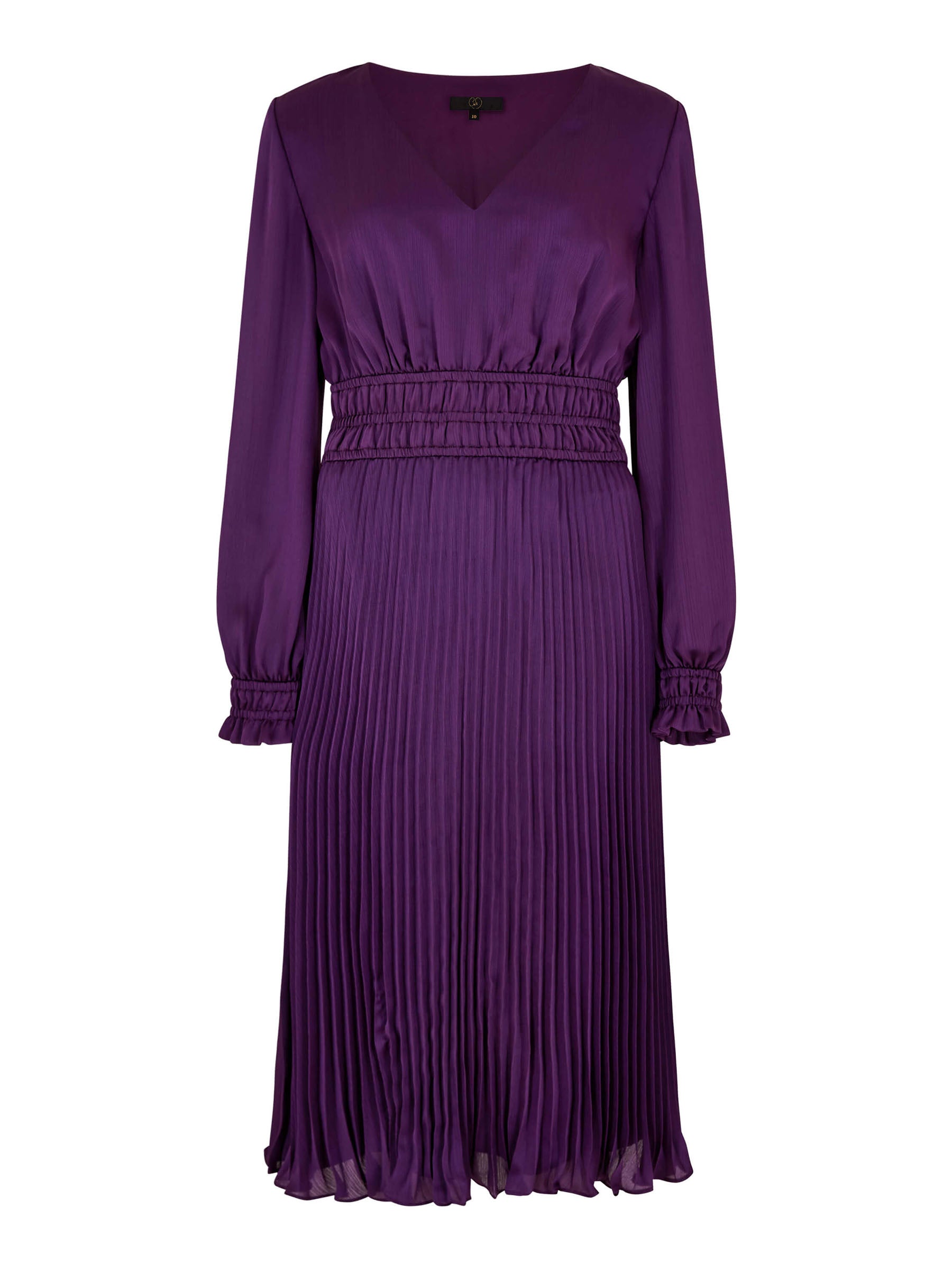 GWD Petal Glossy Satin Knee Length Purple Dress