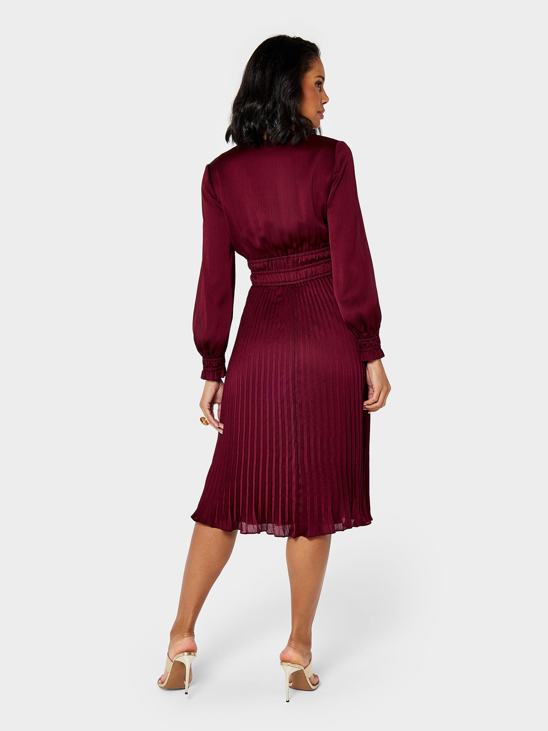 GWD Petal Glossy Satin Knee Length Dress