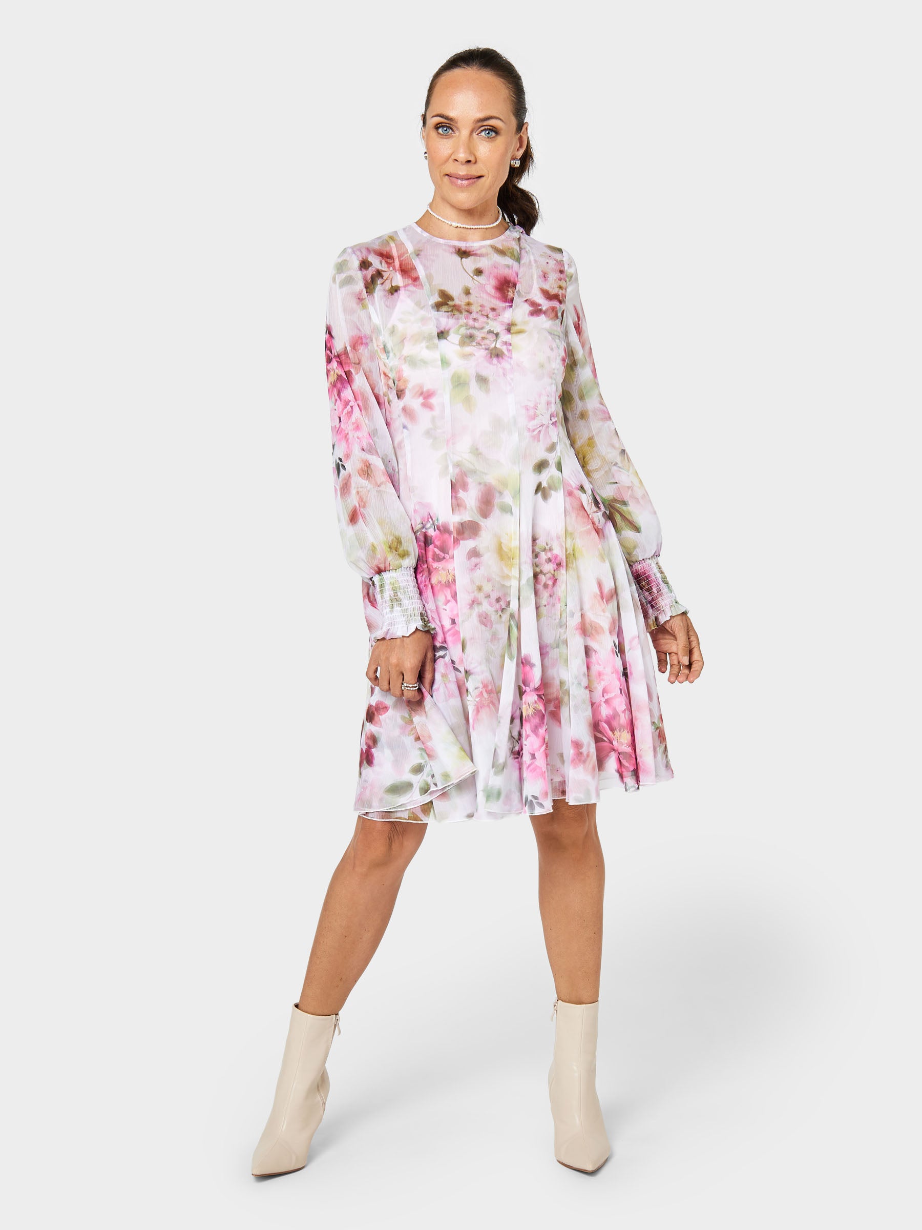 GWD Rya Floral Print Knee Length Dress