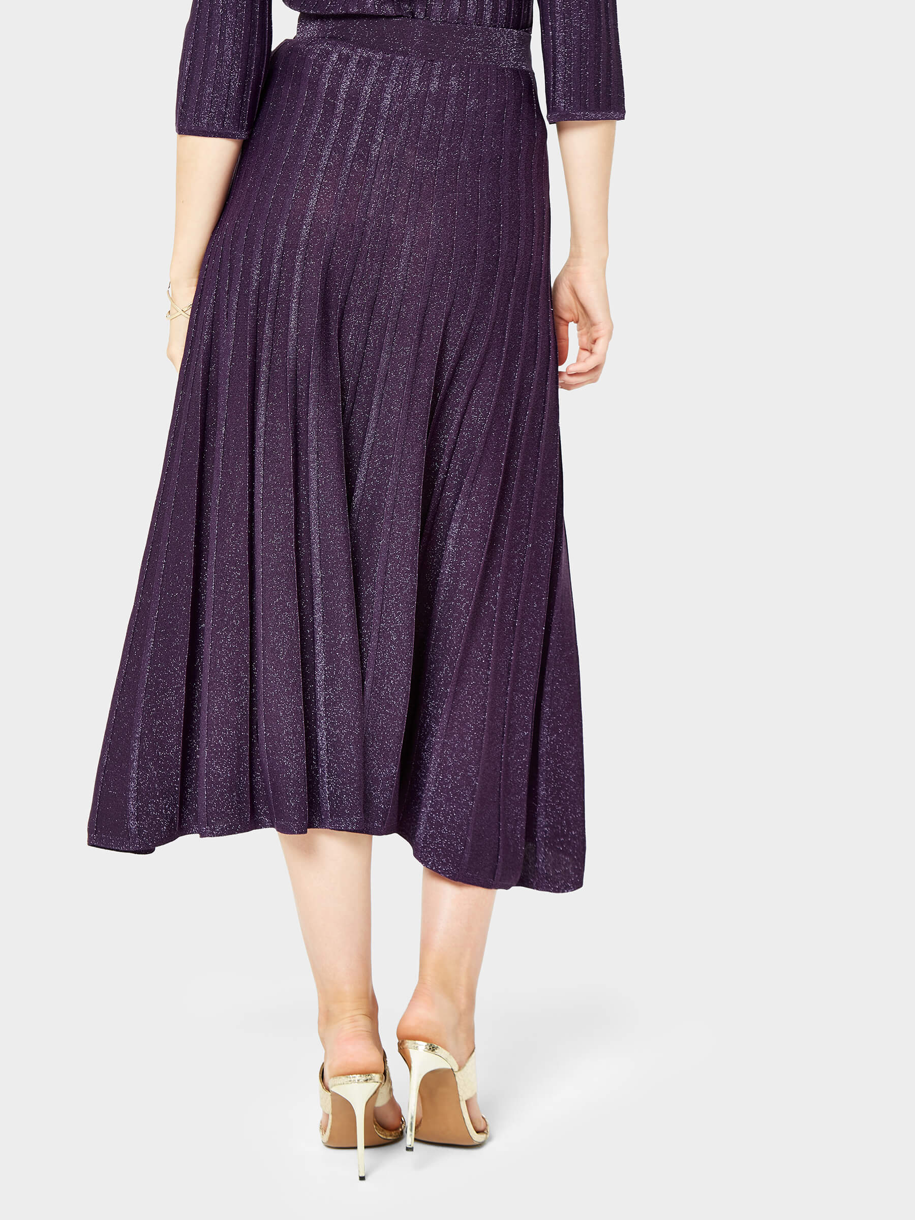 GWD Sadie Knitted Metallic Pleated Skirt