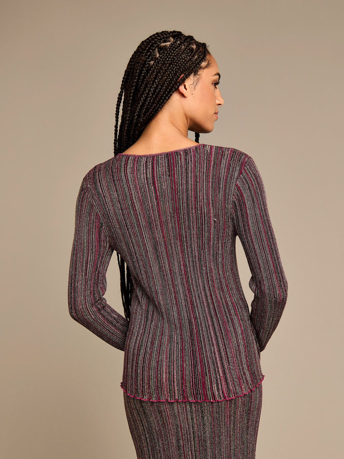 GWD Jessica Metallic Stripe Knitted Top