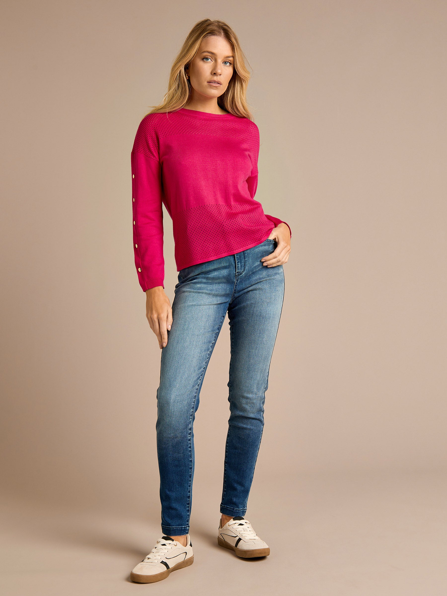 GWD Reign Button Detail Fine Knitted Jumper