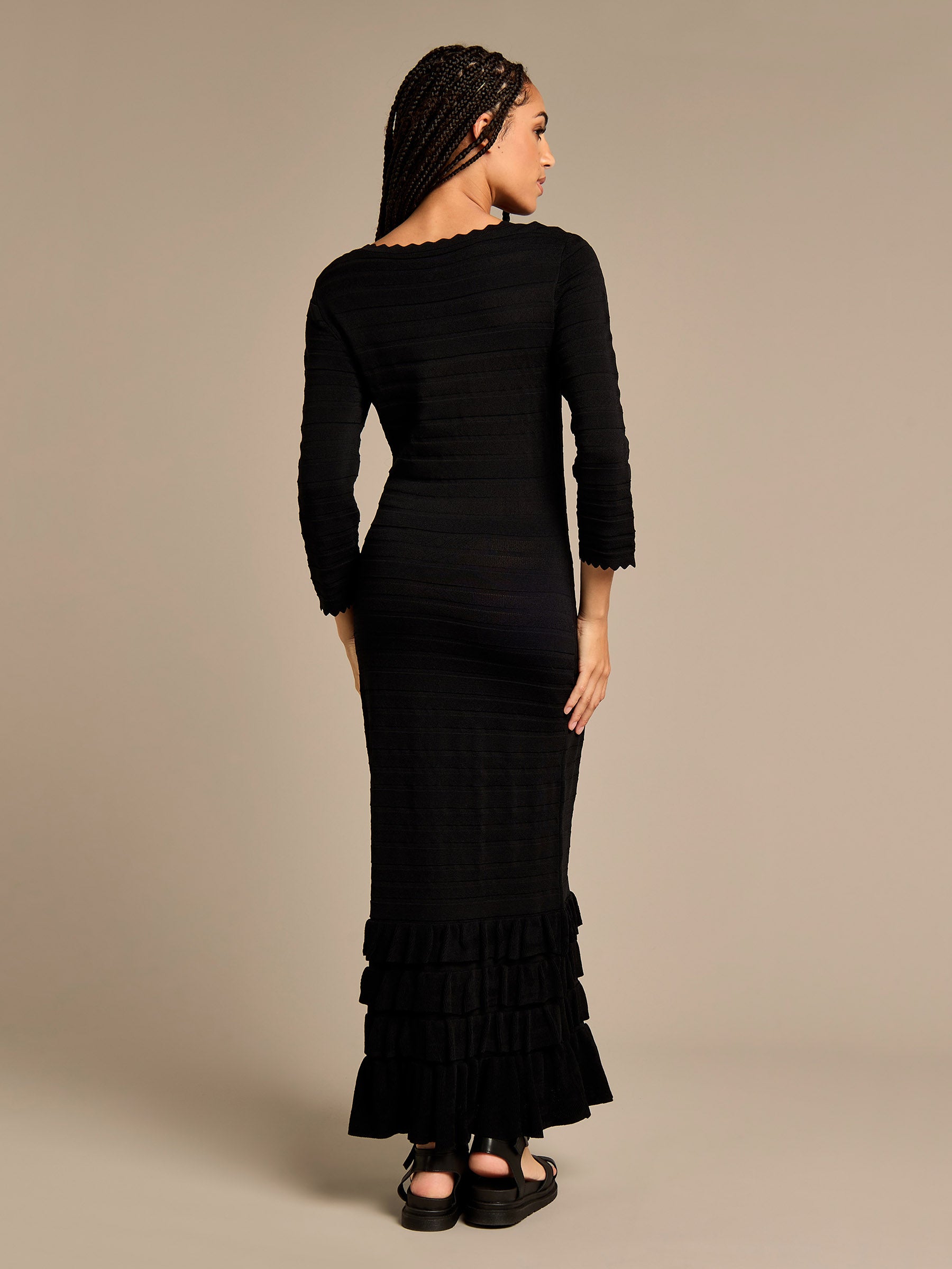 GWD Noah Ruffle Trim Knitted Dress
