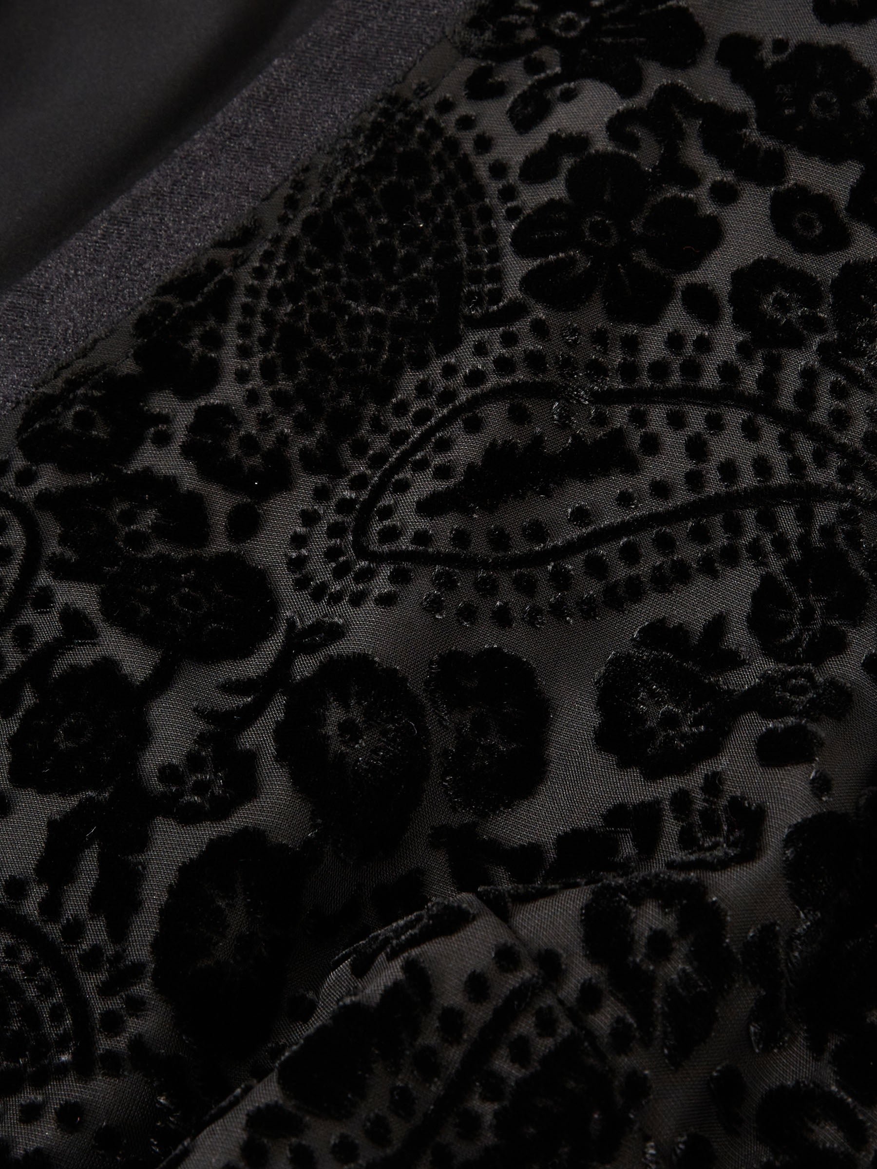 GWD Laurel Floral Devore Print Black Midi Dress