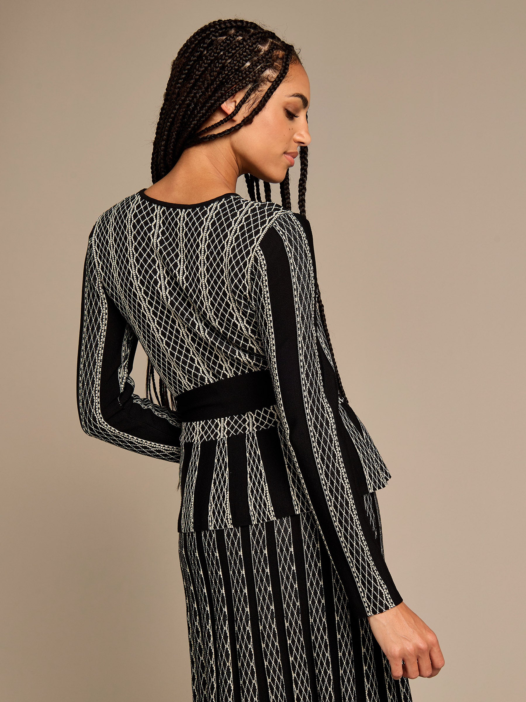 GWD Sienna Stripe Tie Waist Knitted Top