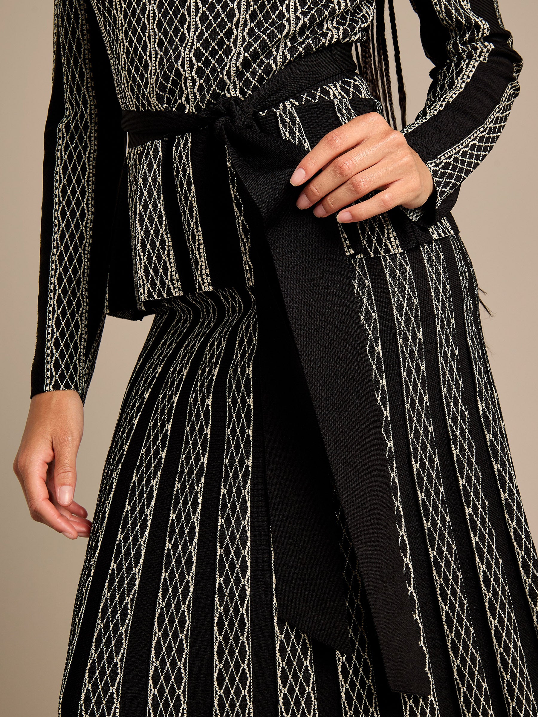 GWD Sienna Stripe Tie Waist Knitted Top