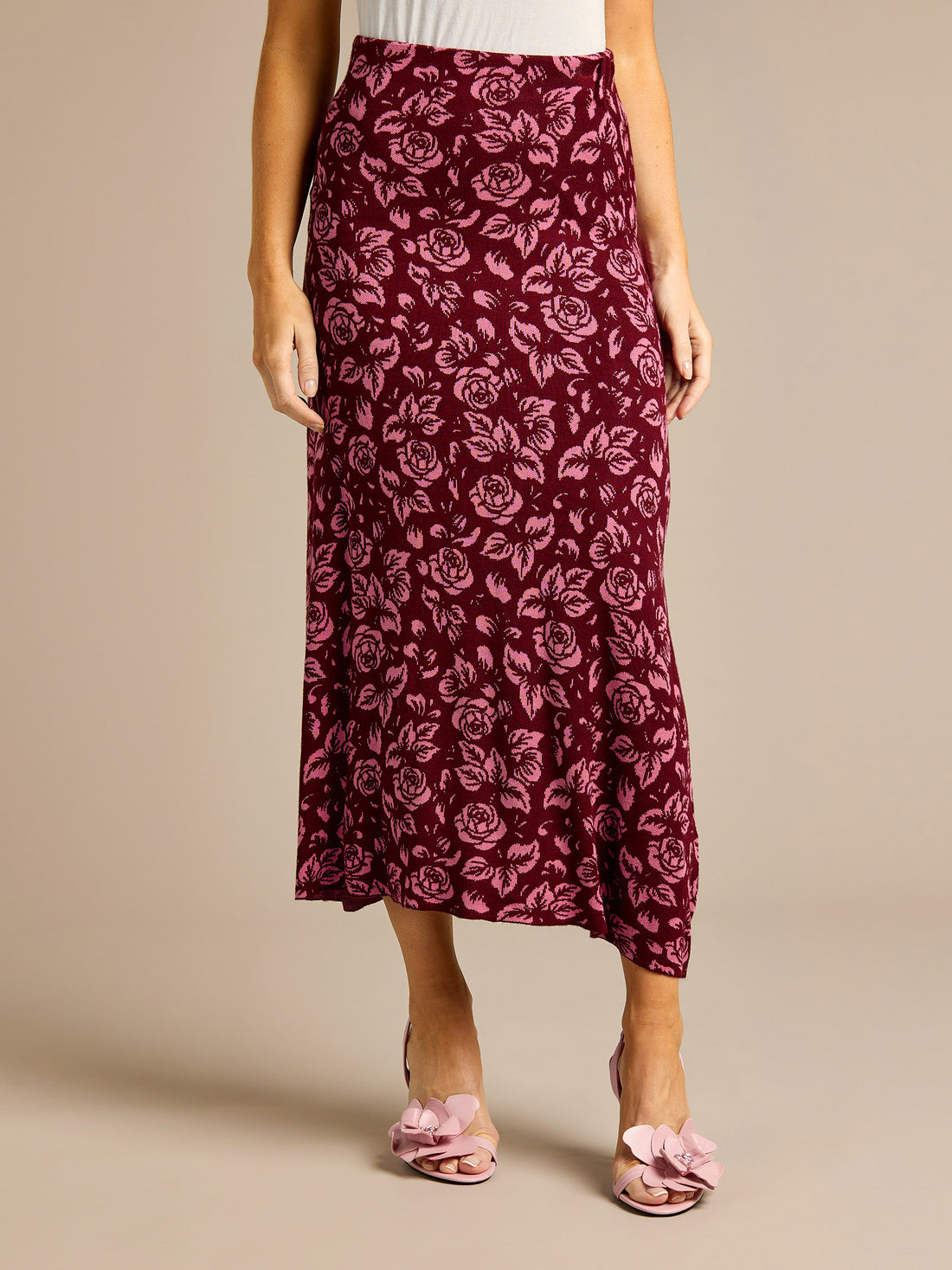 GWD Sable Pink Printed Knitted Skirt