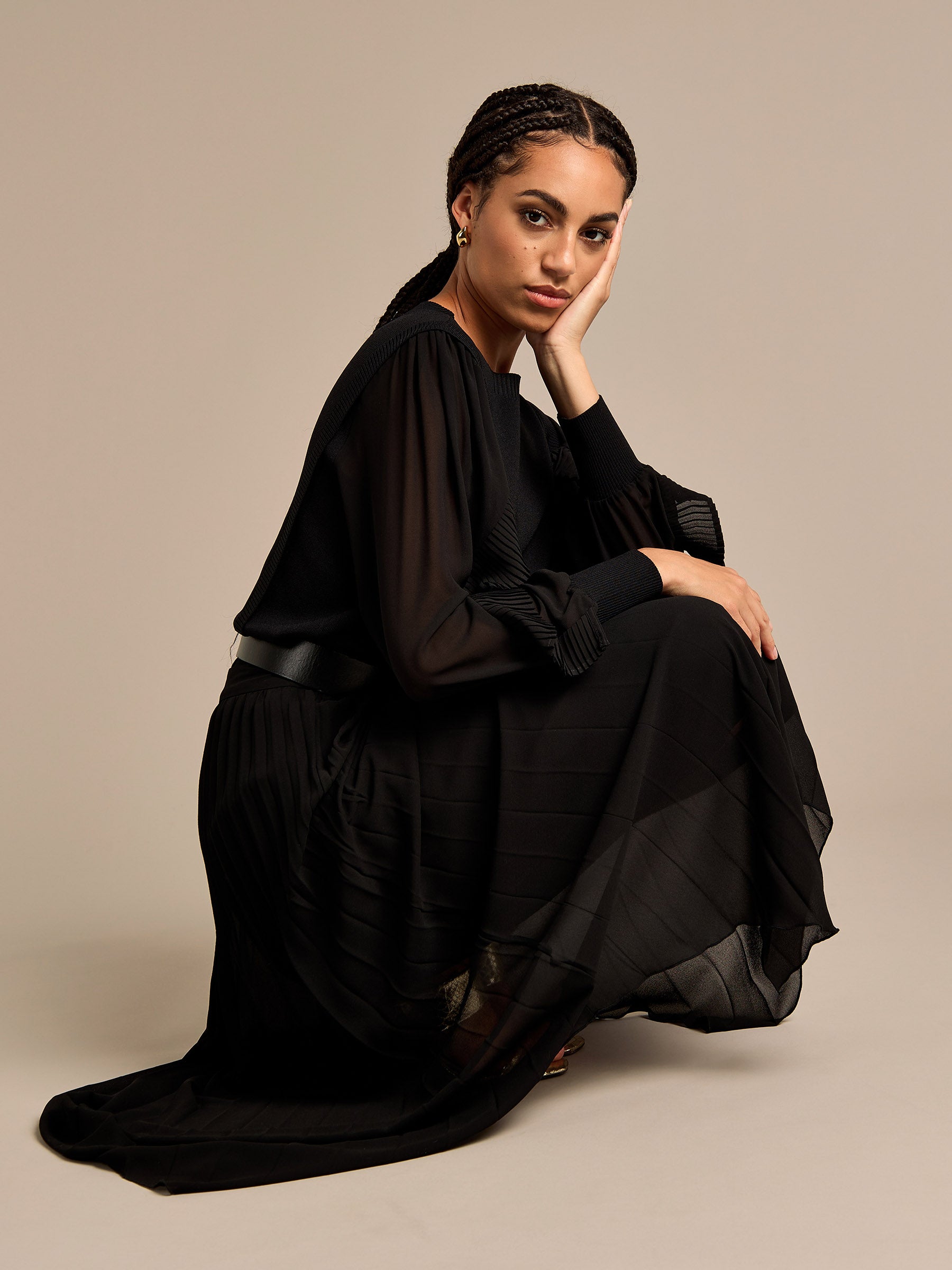 GWD Tammy Hankey Hem Pleated Skirt
