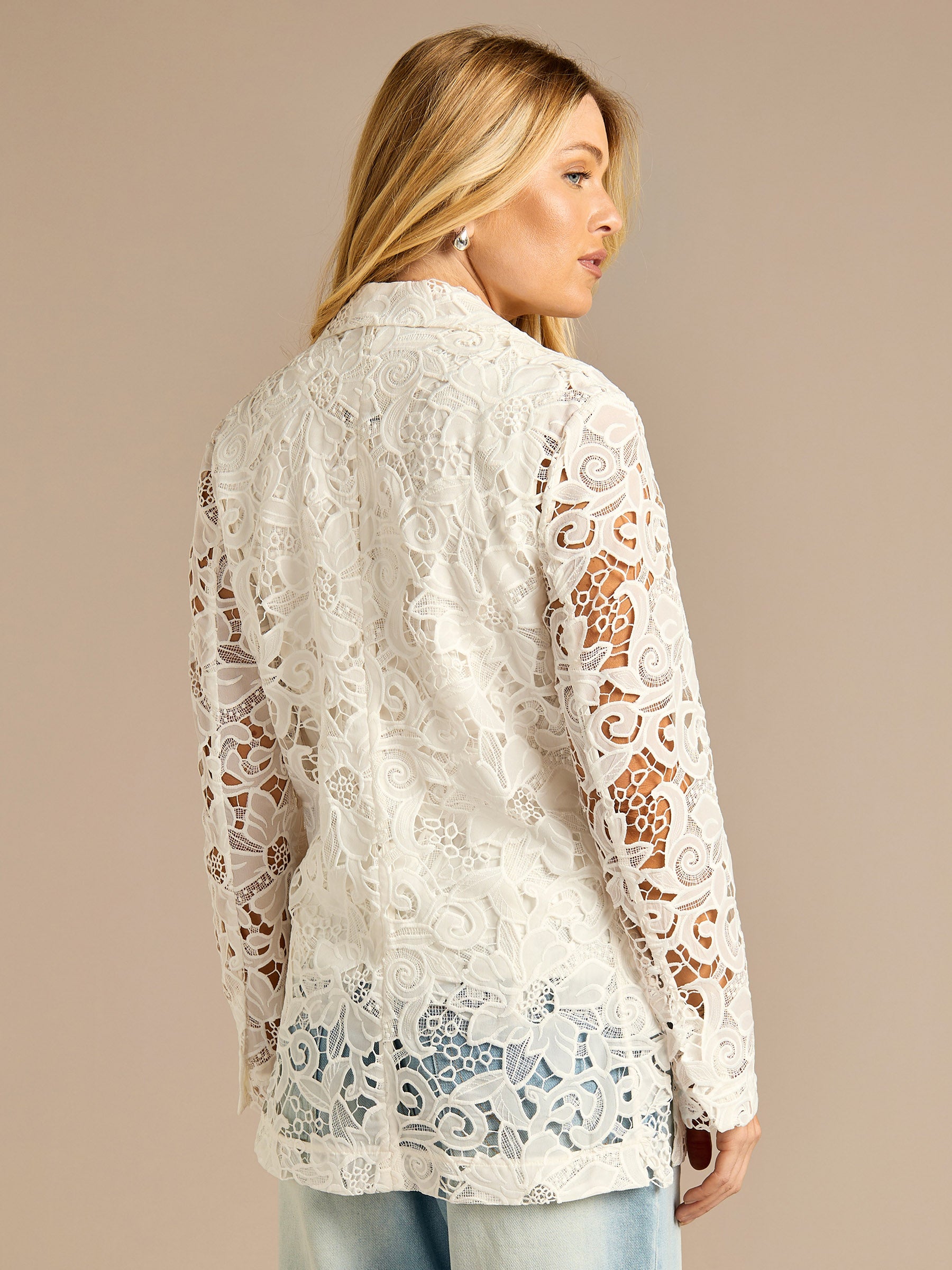 GWD Paola White Lace Blazer