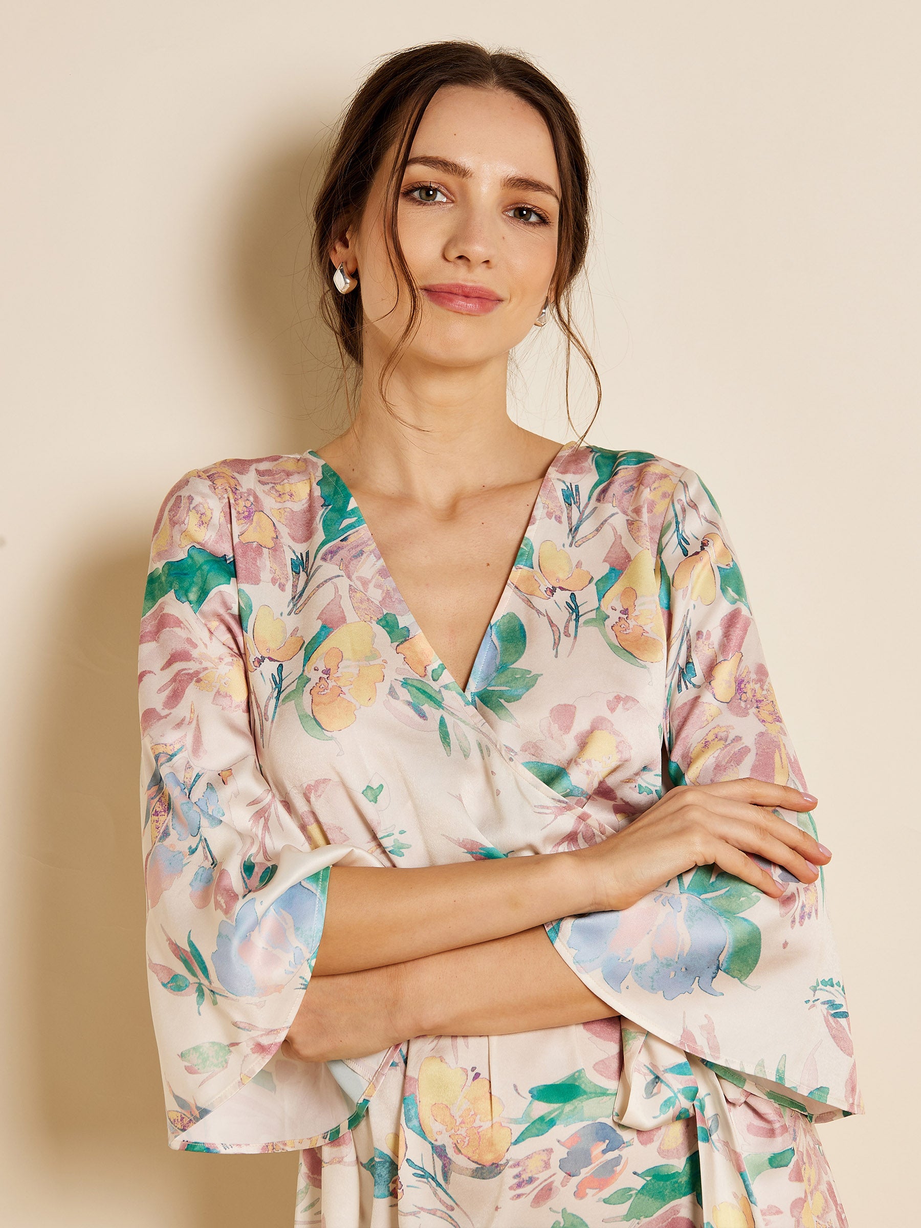 GWD Julia Satin Printed Midi Dress