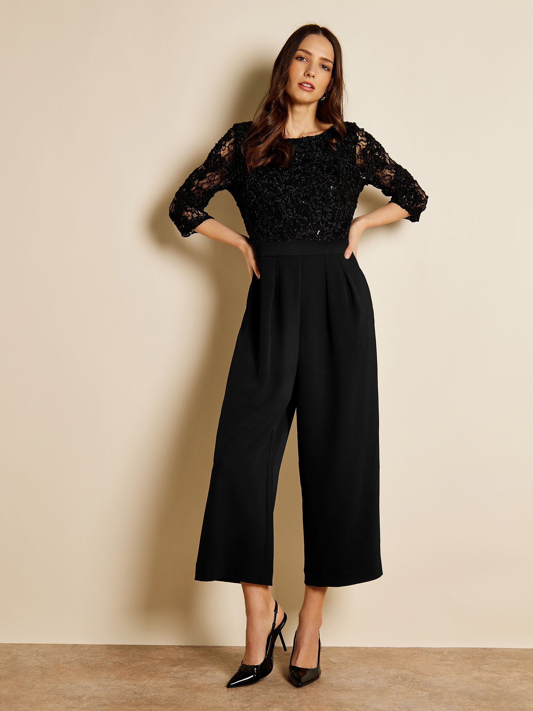 GWD Martina Black Lace Jumpsuit