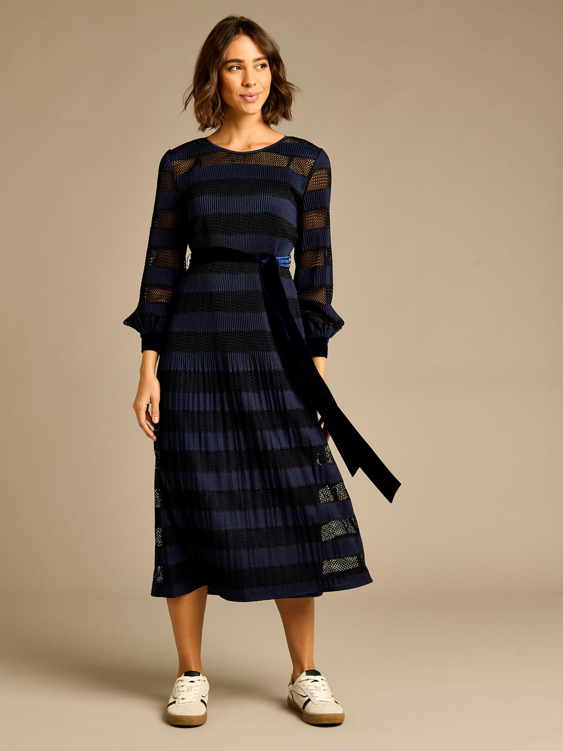 GWD Petunia Navy Jersey Lace Dress
