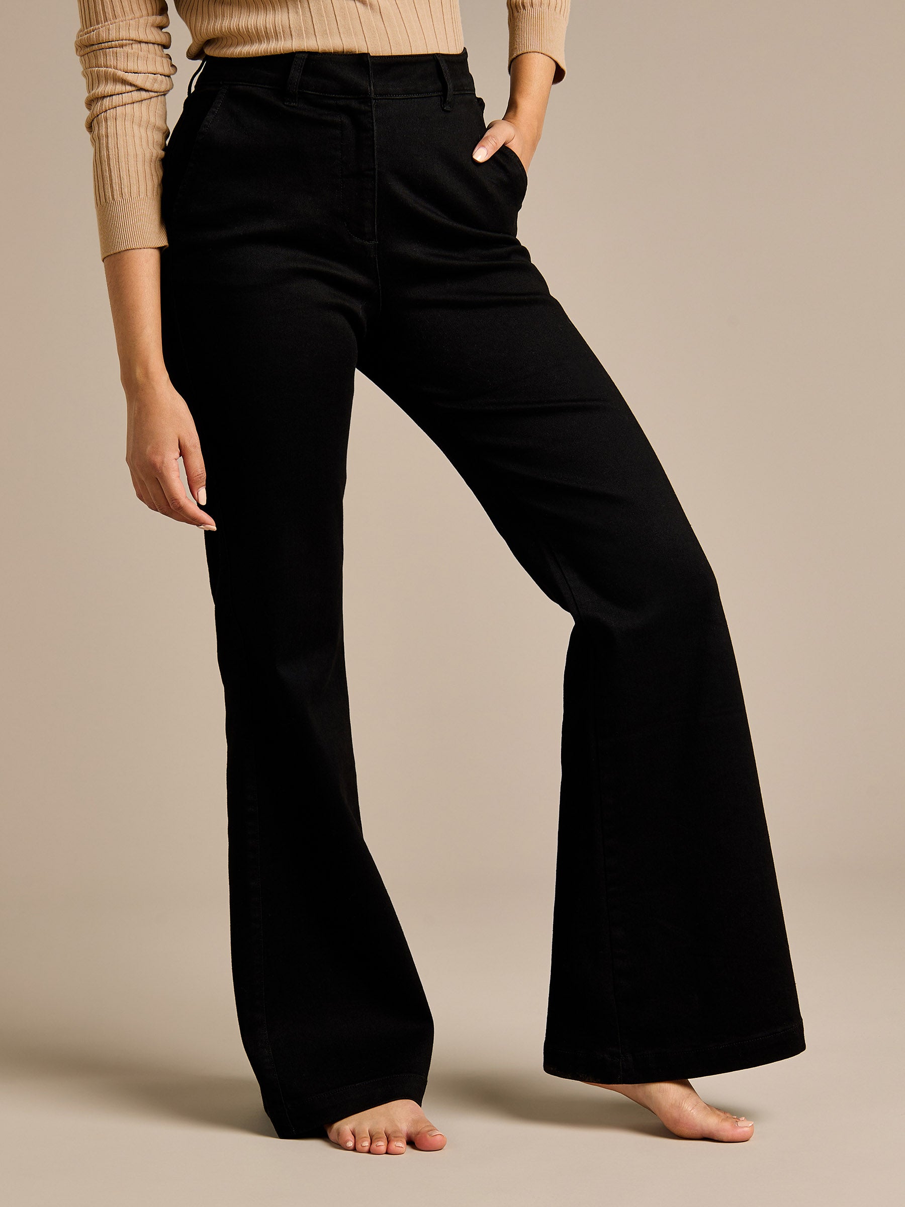 GWD Betty Black Flared Denim Jean