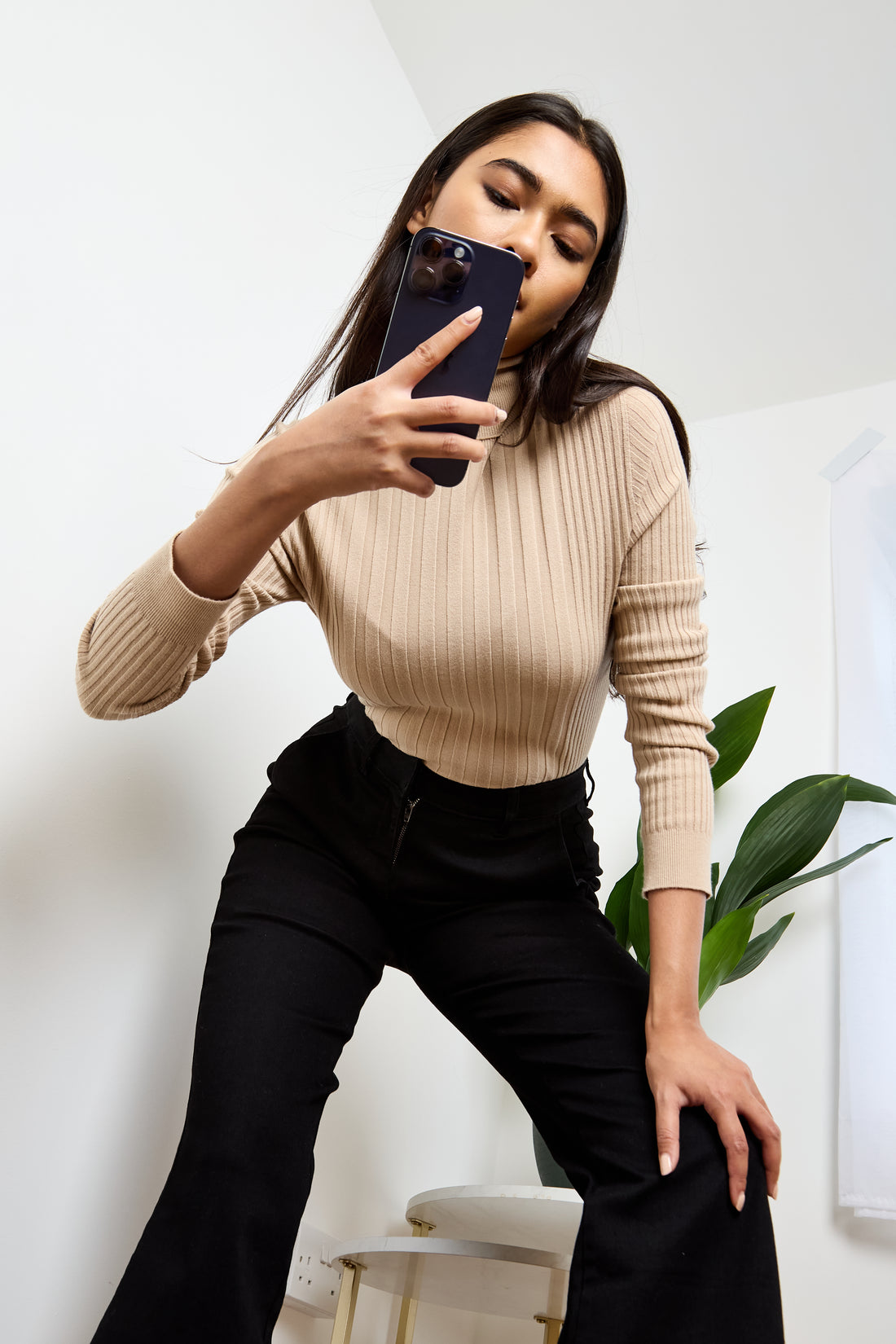 GWD Betty Black Flared Denim Jean