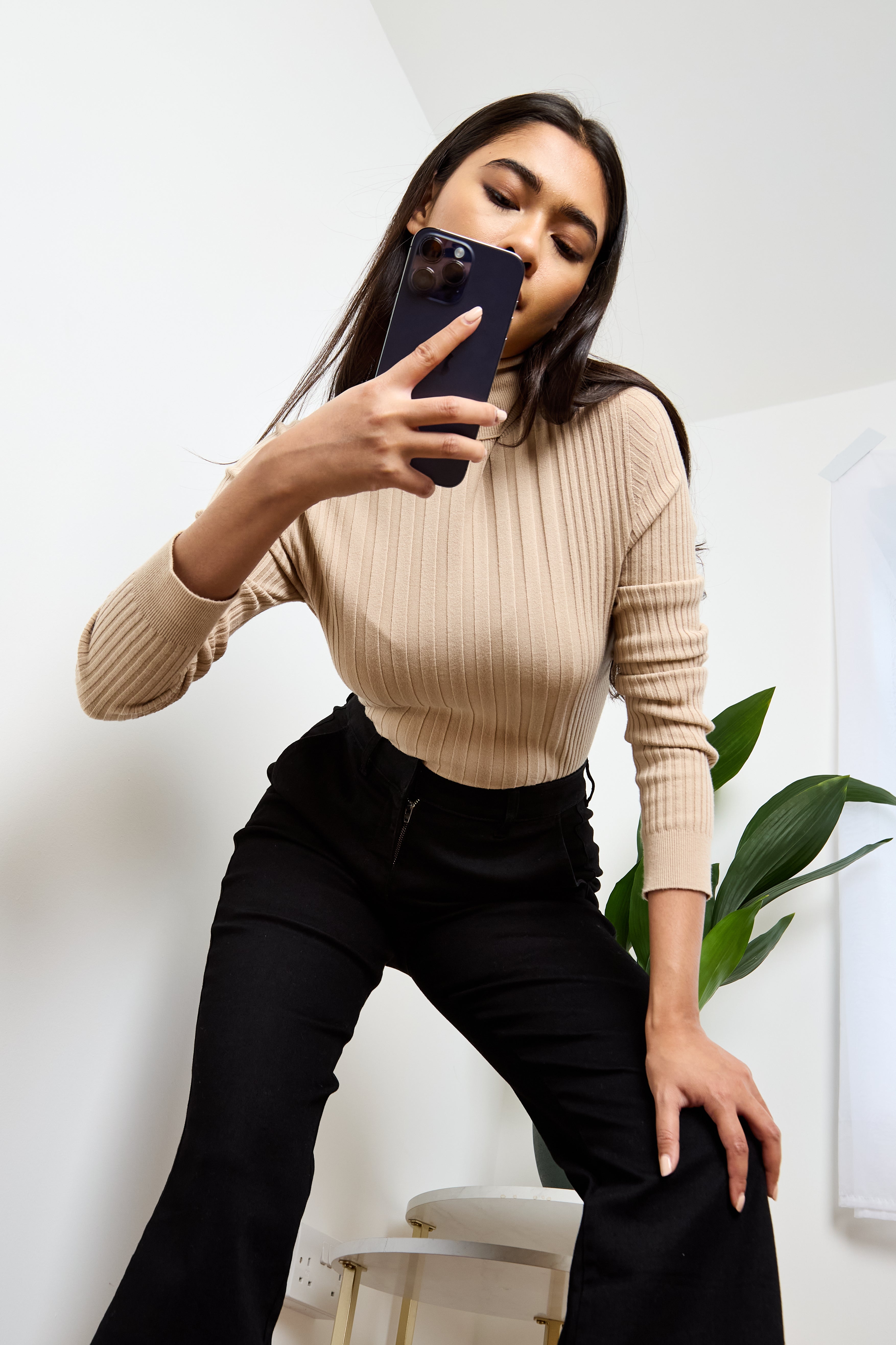 GWD Betty Black Flared Denim Jean