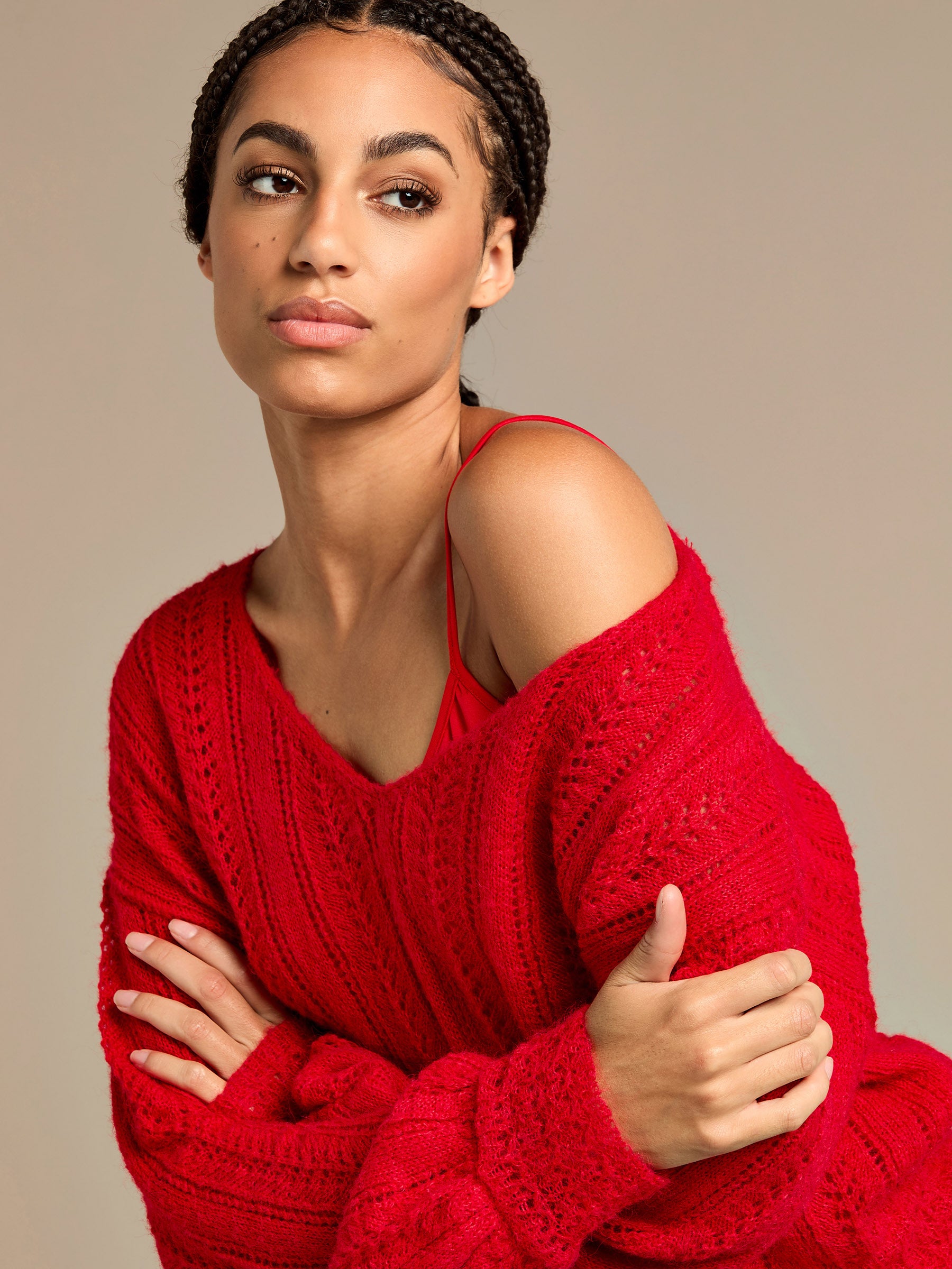 GWD Arla-Bailey Red Wool Knit Top