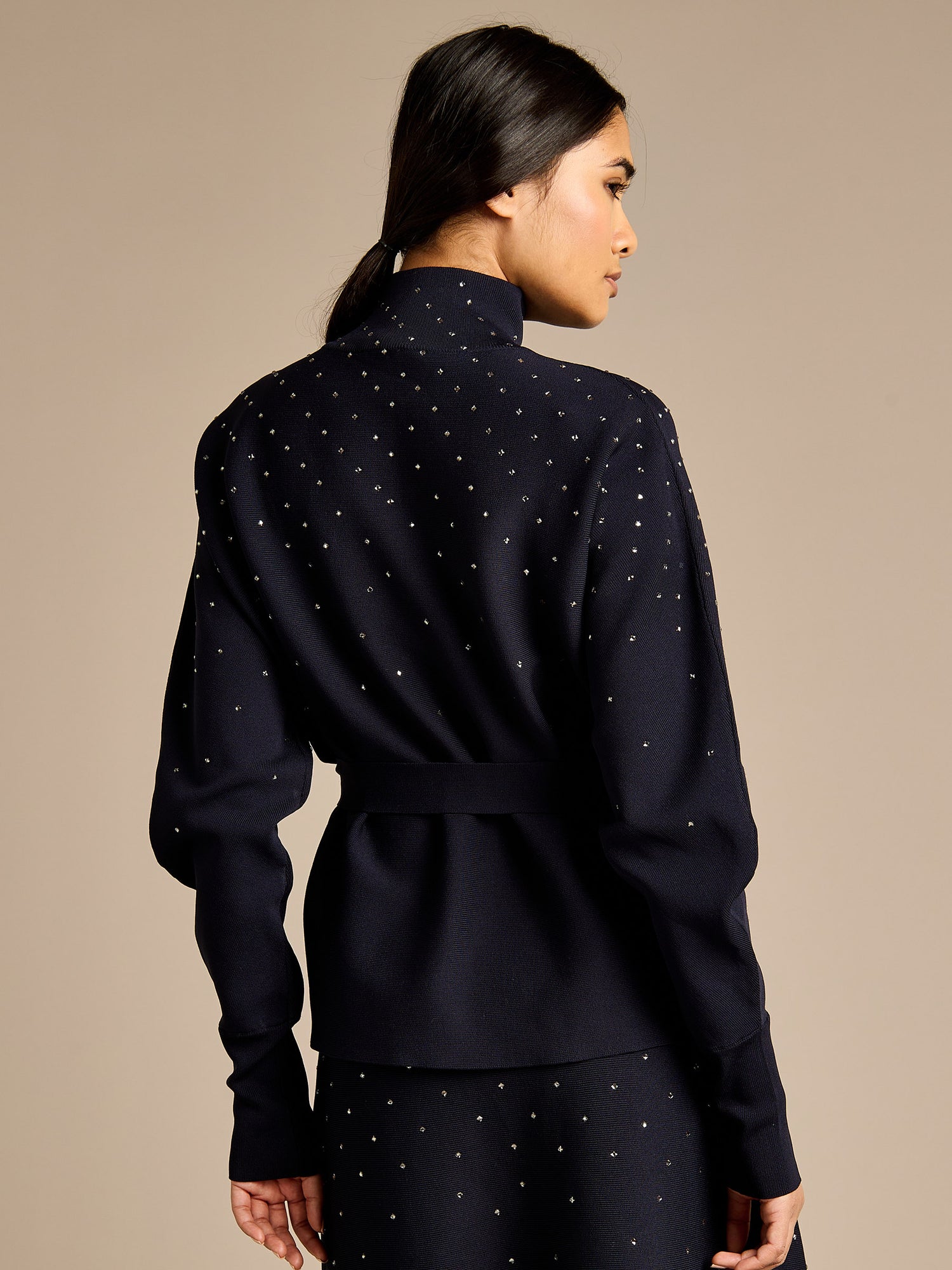GWD Sparkle Iris Knitted Navy Top