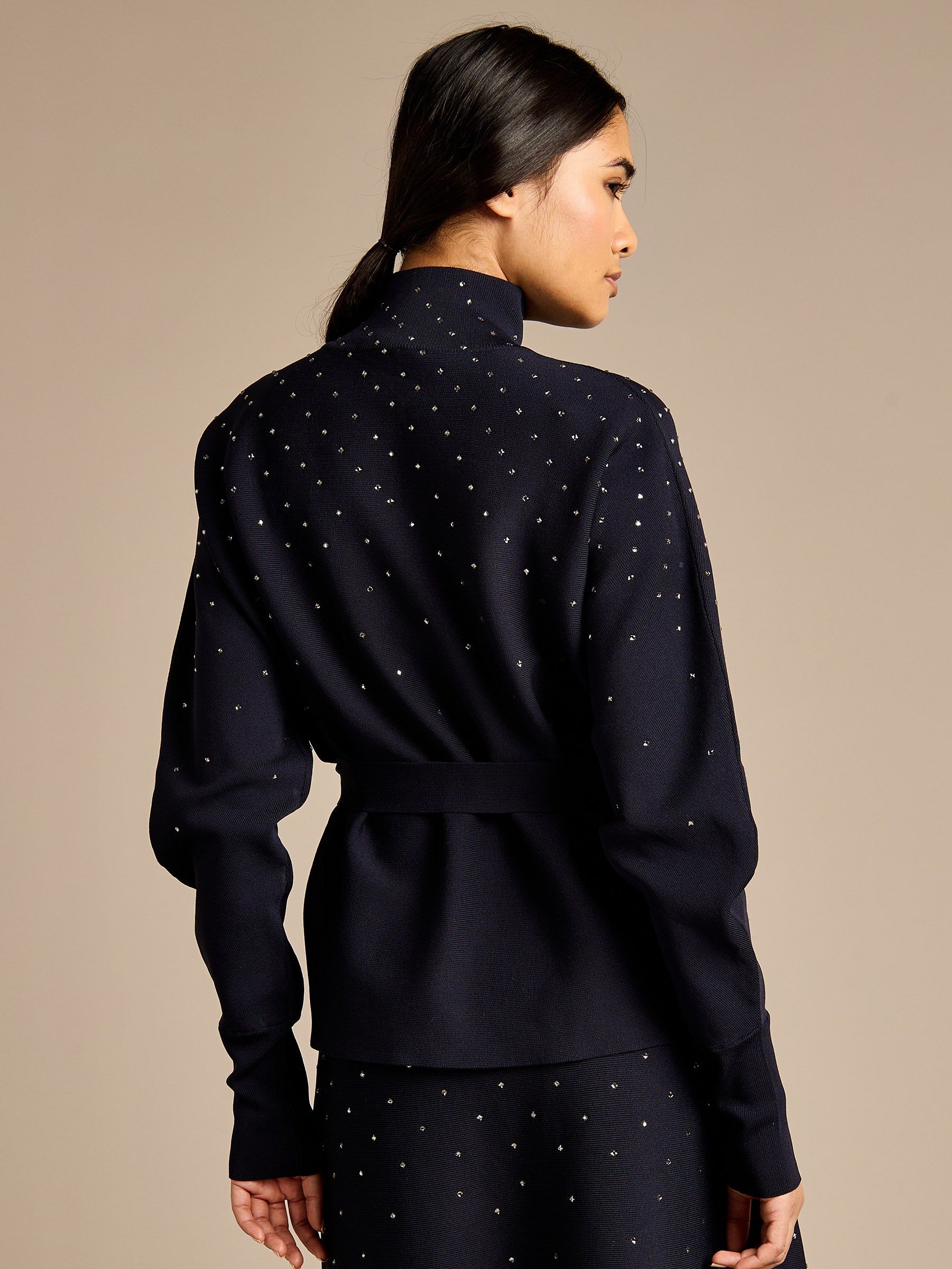 GWD Sparkle Iris Knitted Navy Top