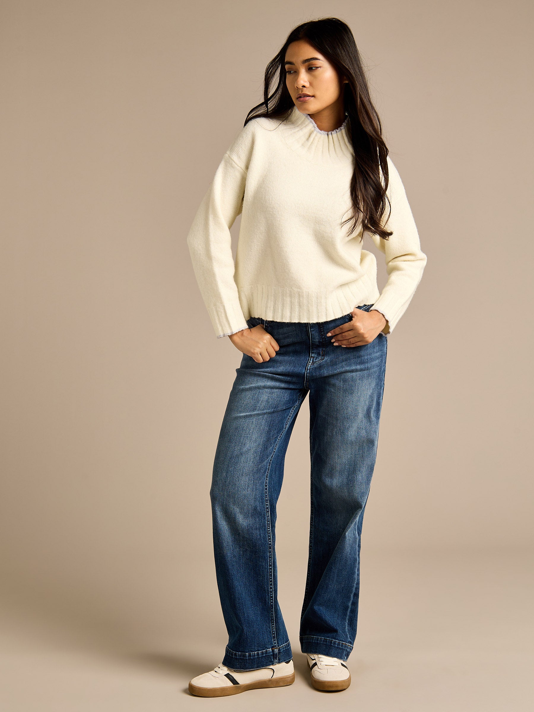 GWD Kipling Cream High Neck Jumper