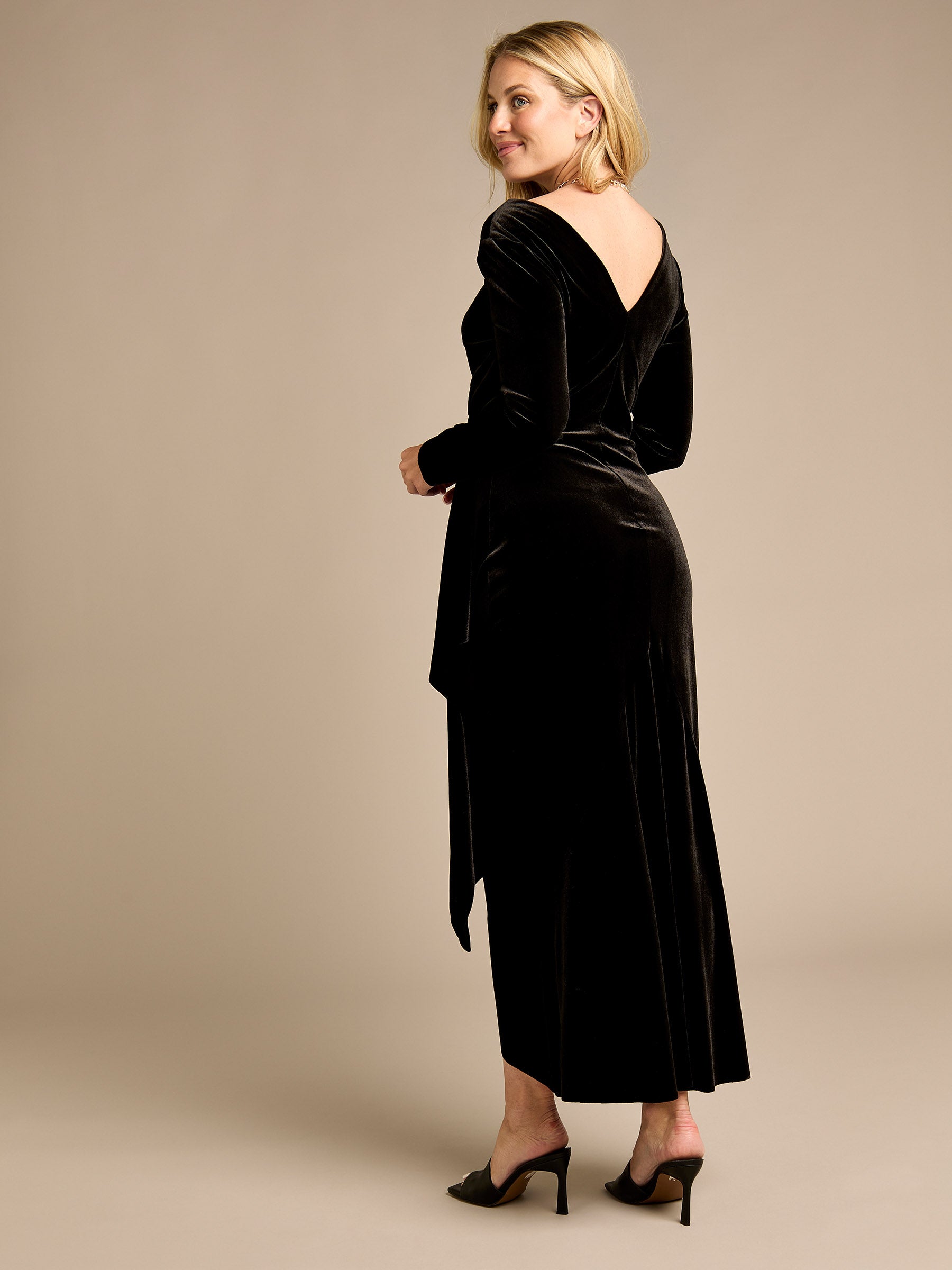 GWD Coleen Black Velvet Maxi Dress