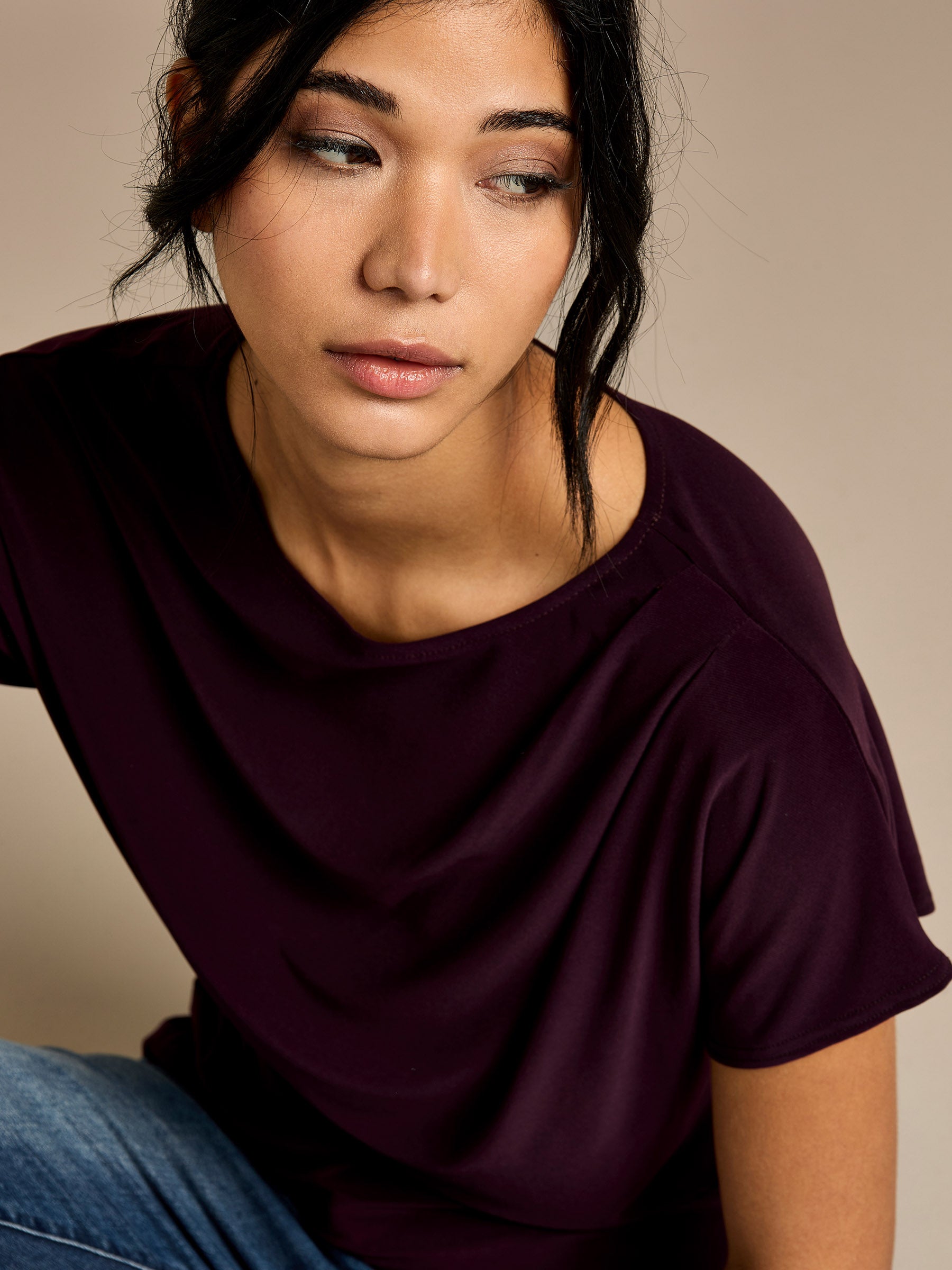 GWD Ellie Purple Drape Top