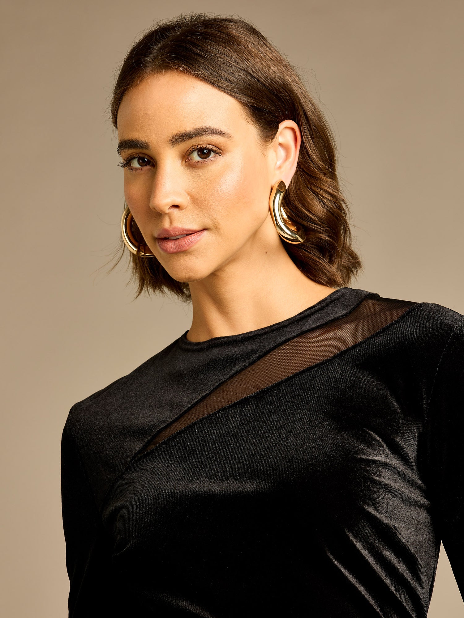 GWD Macey Black Velvet Midi Dress