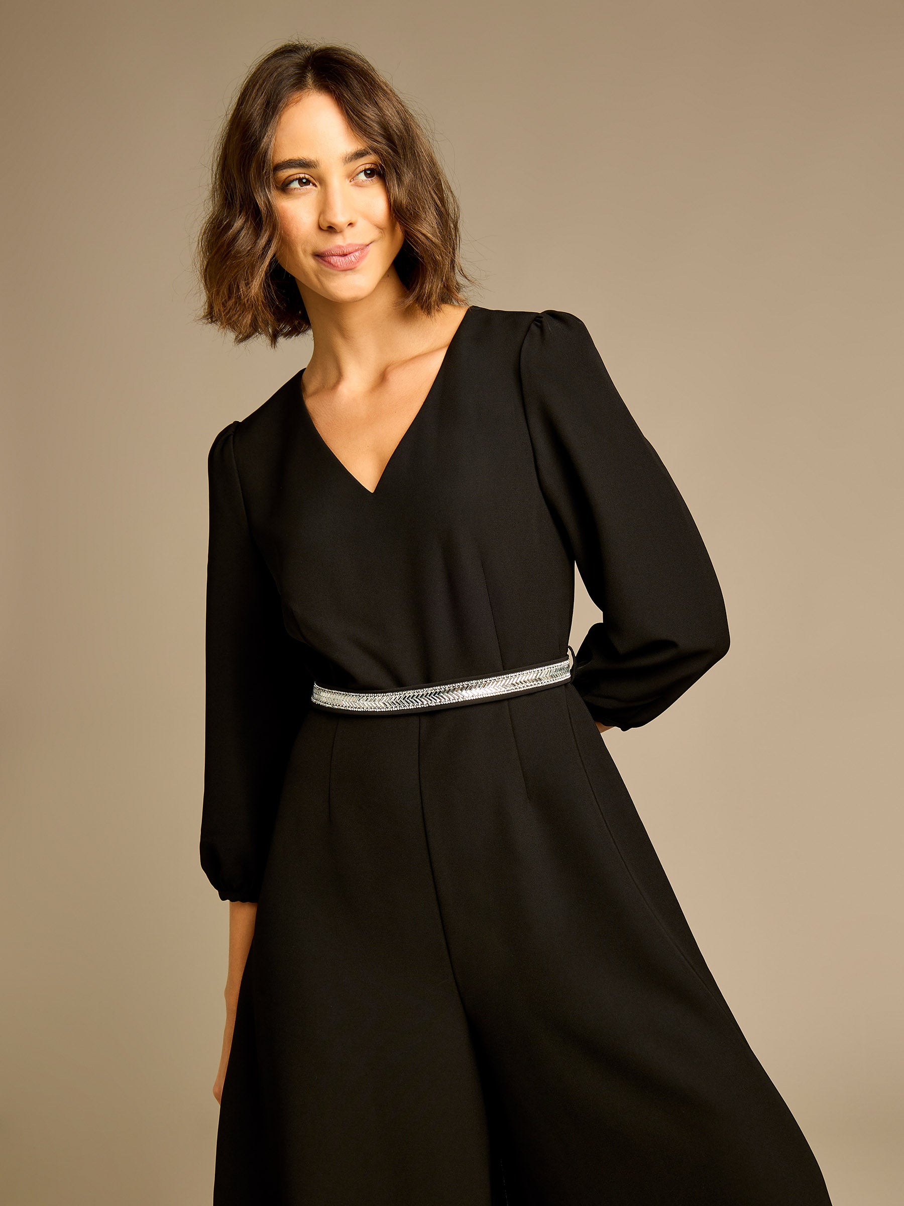 GWD Laura Black Palazzo Leg Jumpsuit