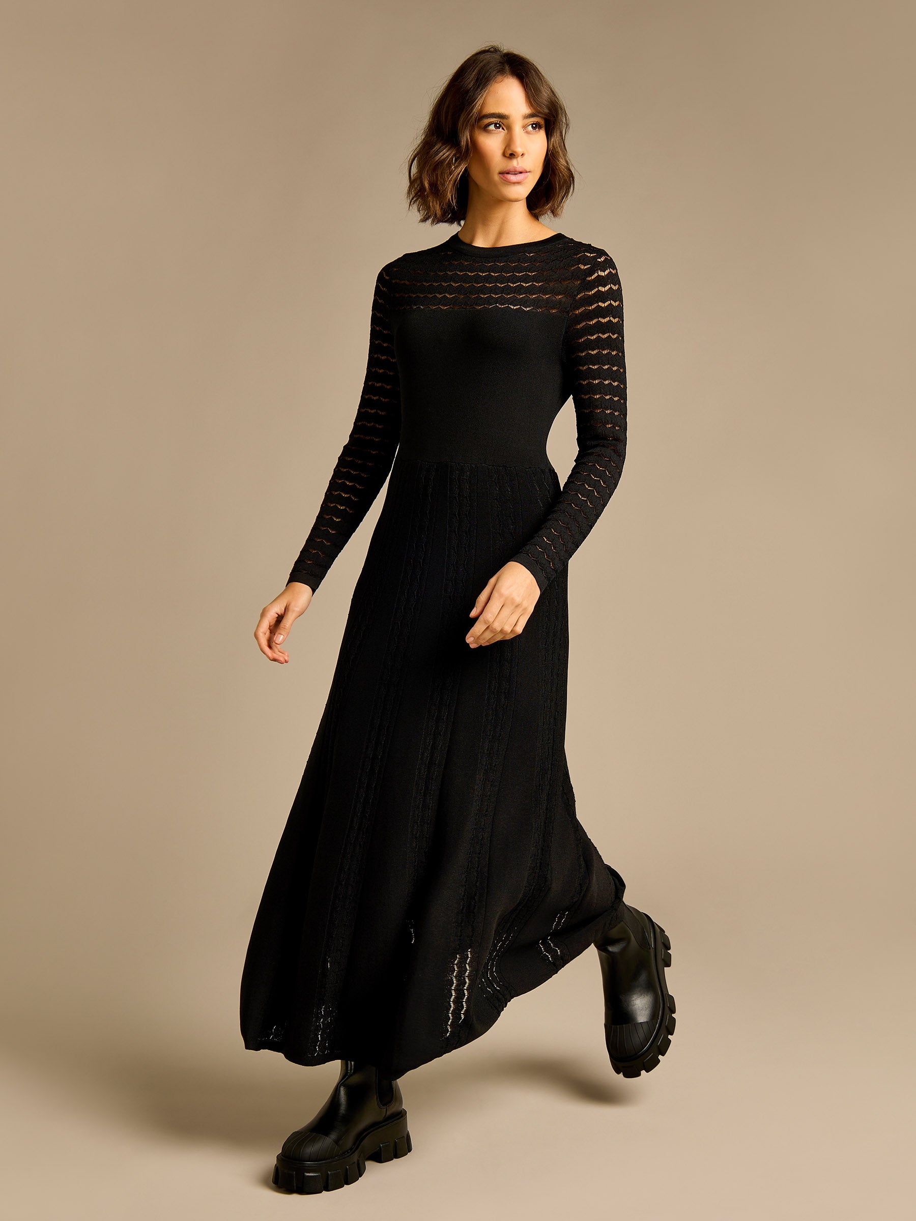 GWD Leah Black Knit Dress