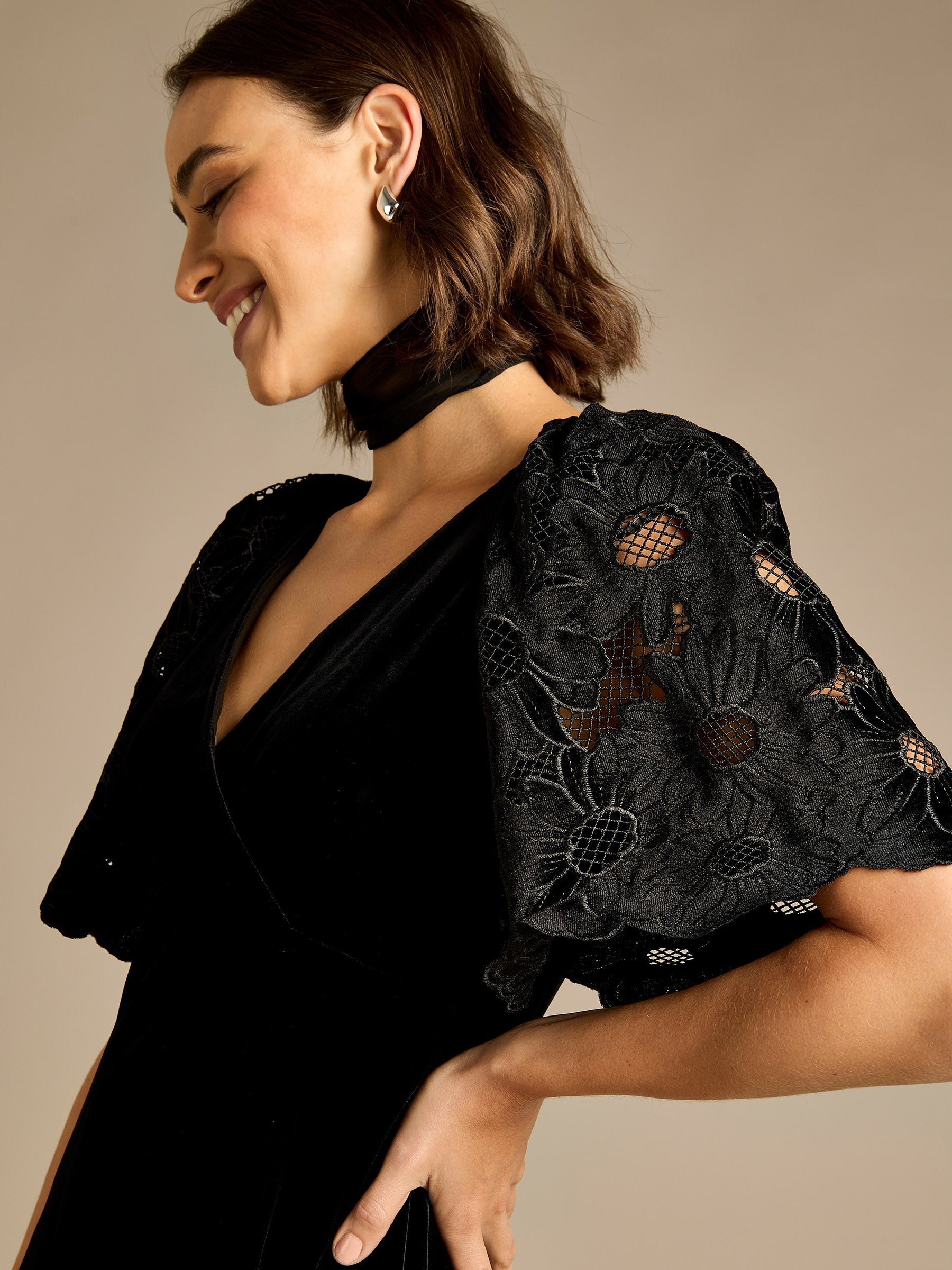 GWD Cecily Embroidered Velvet Maxi Dress