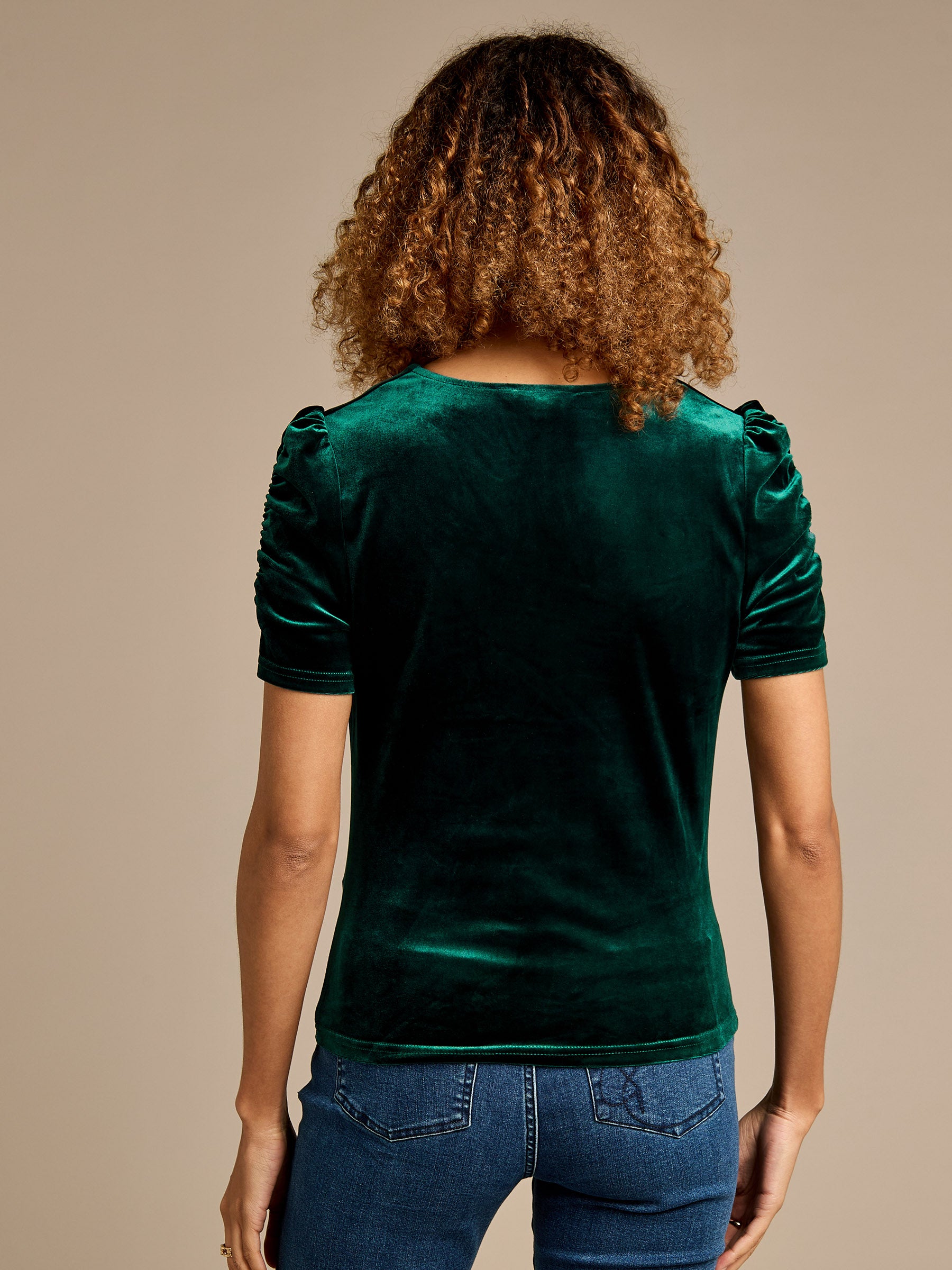 GWD Claire Bottle Green Velvet Top