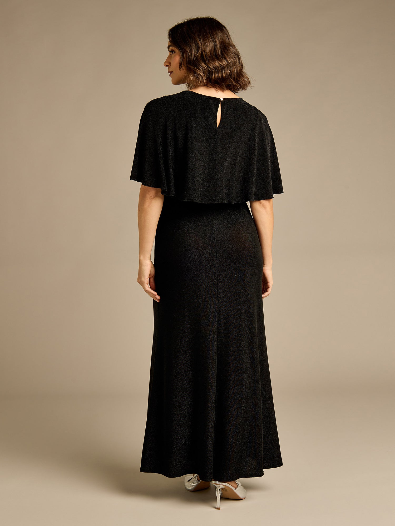 GWD Rachel Black Sparkle Jersey Maxi Dress