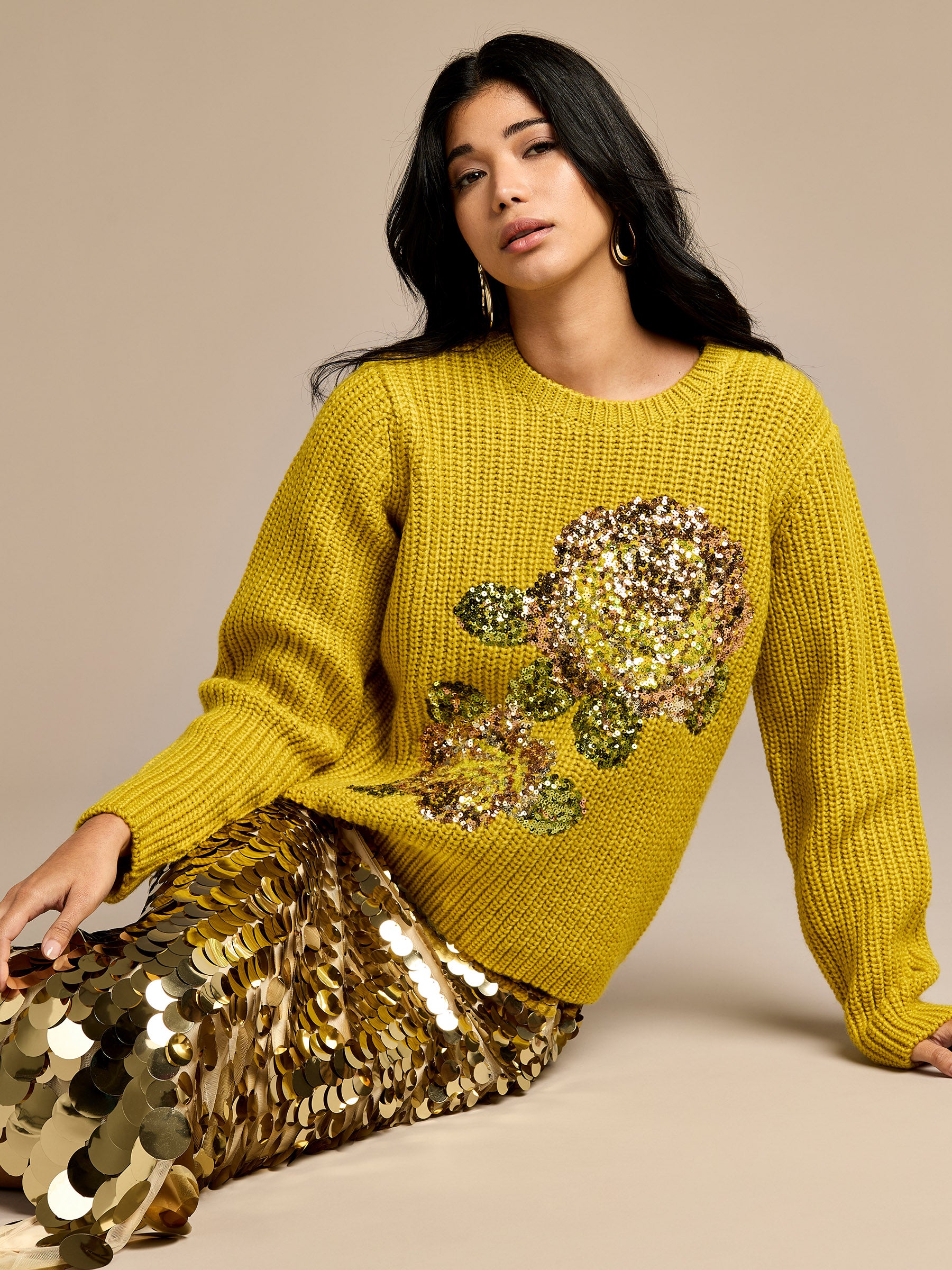 GWD Daisy Lime Sparkle Flower Jumper