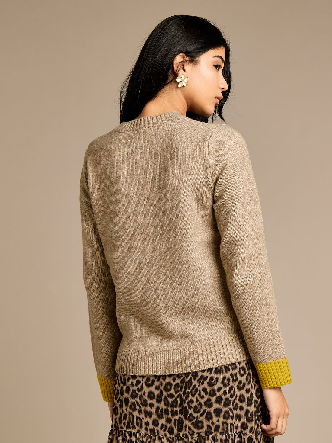 GWD Neave Brown Knit Corsage Jumper
