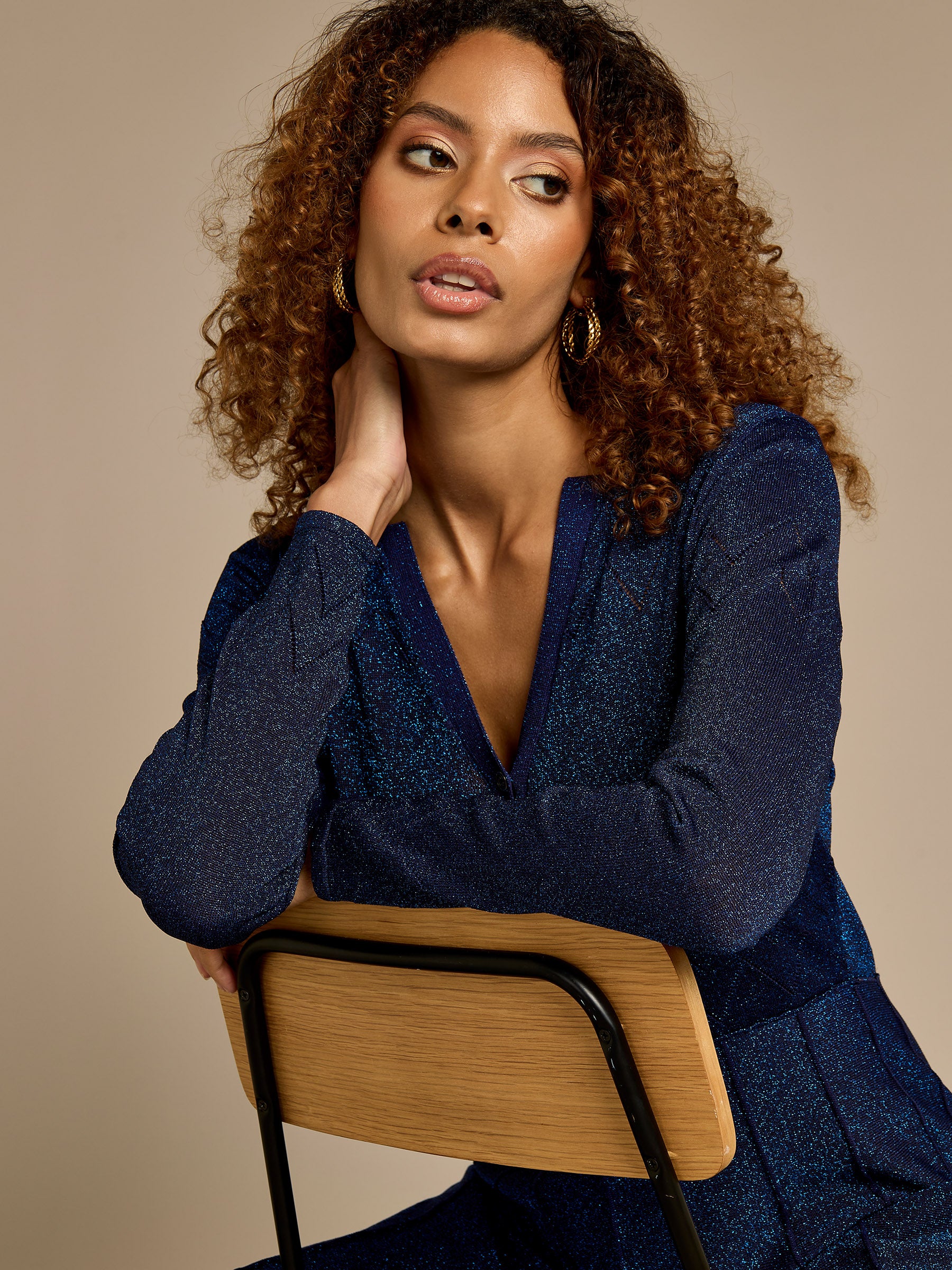GWD Allyson Cobalt Knit Maxi Dress