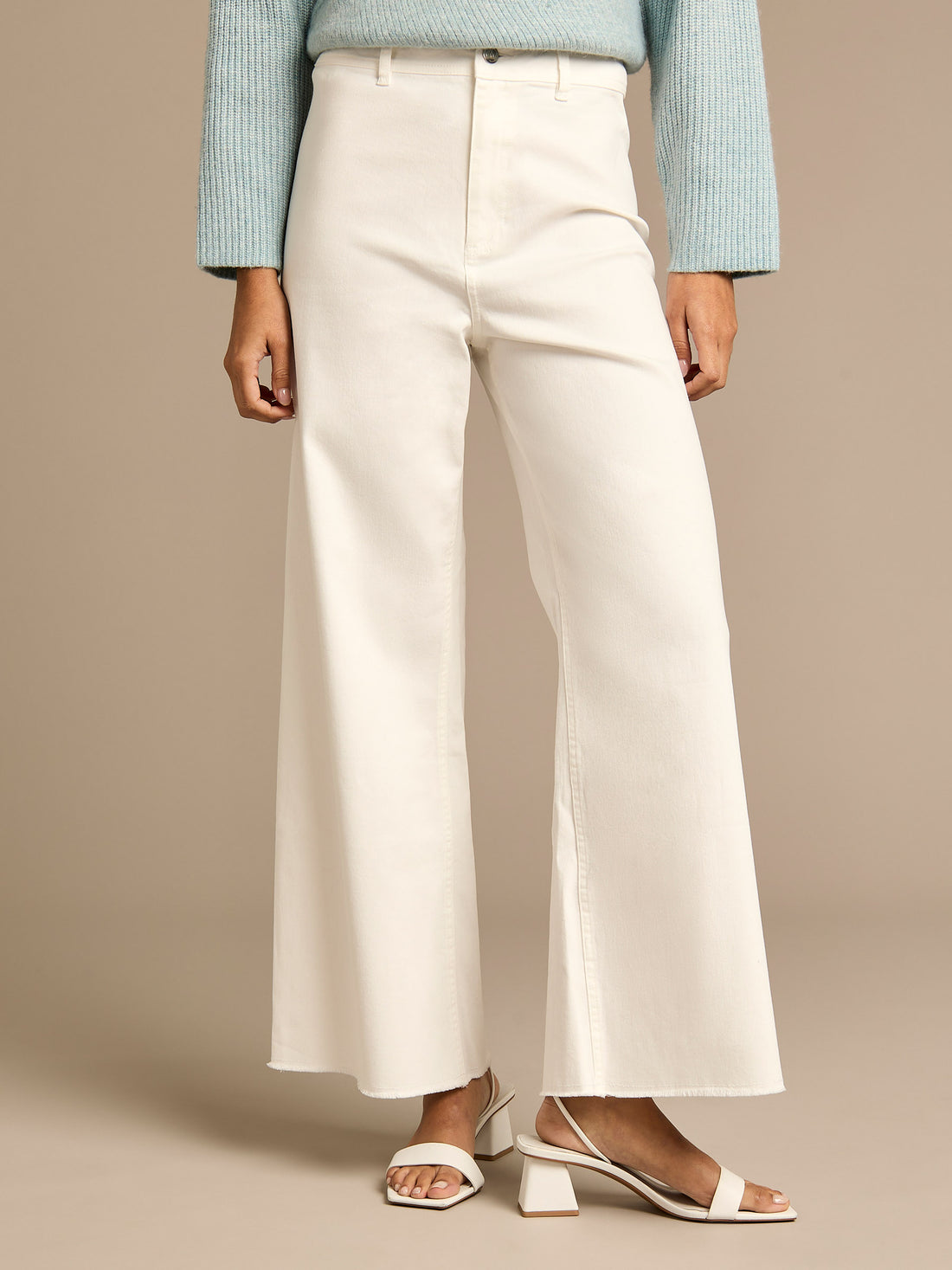 GWD Dottie White Wide Leg Denim Jean