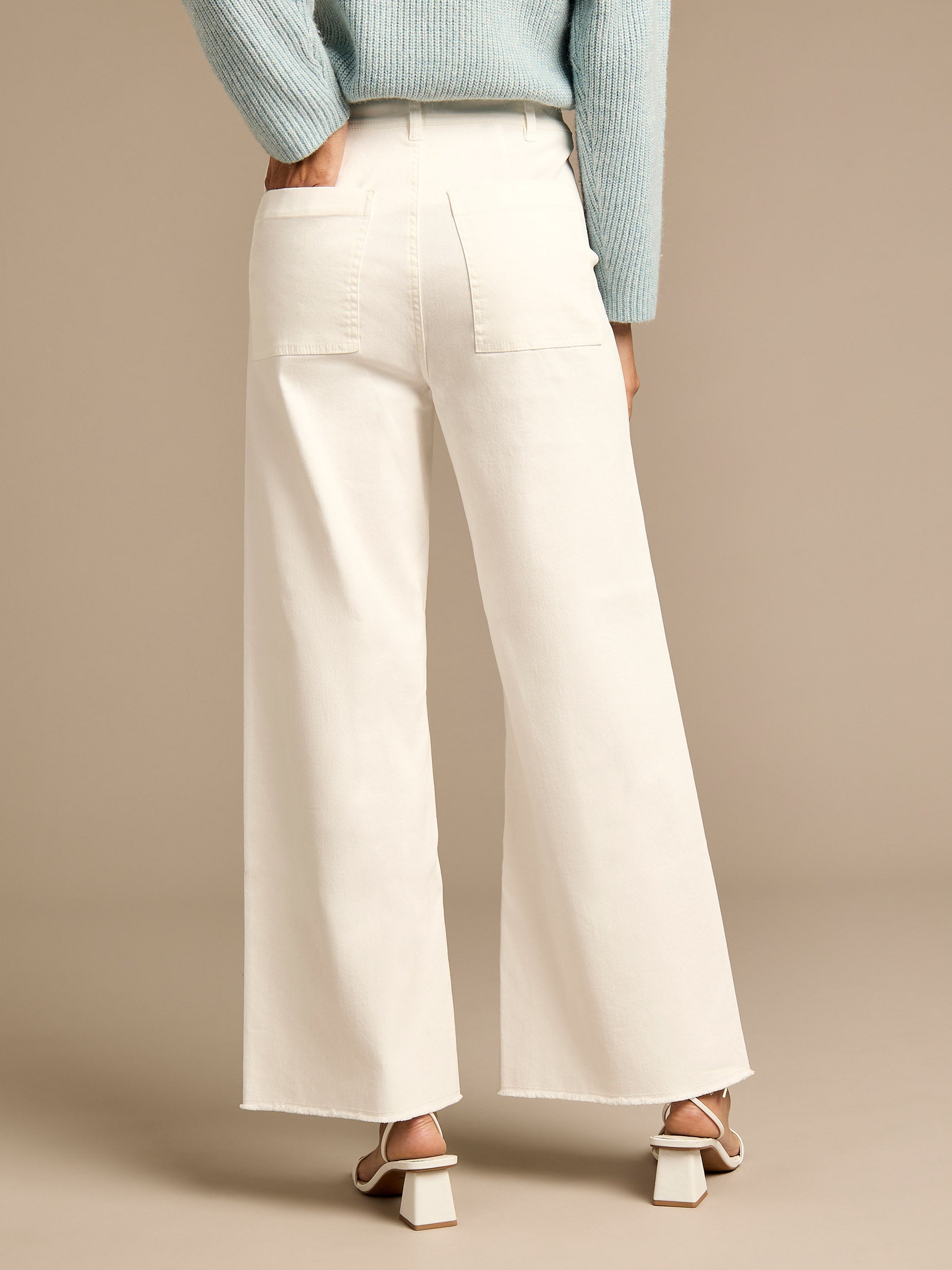 GWD Dottie White Wide Leg Denim Jean