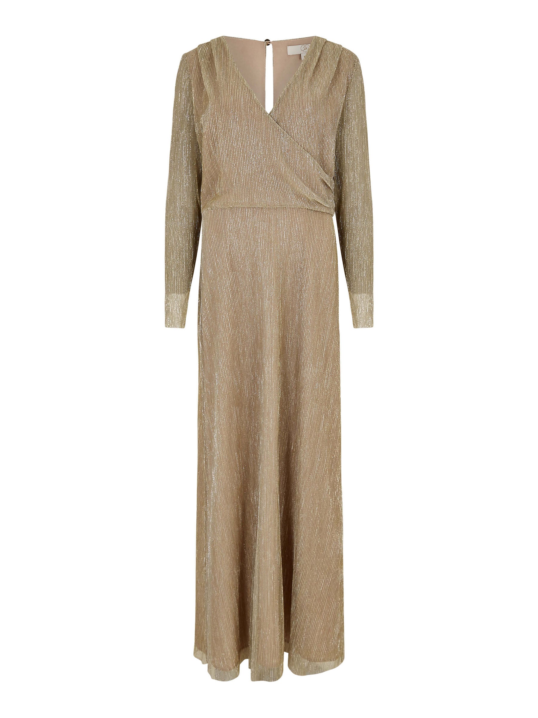 GWD Lauren Pleated Gold Maxi Dress