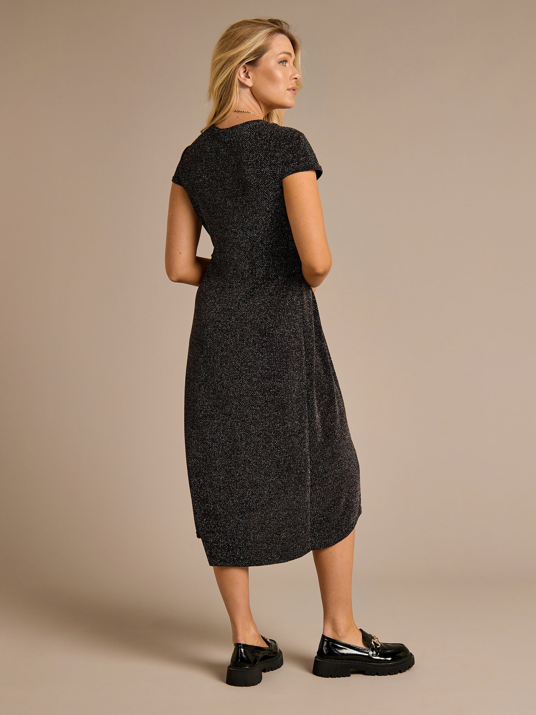 GWD Bridget Sparkle Wrap-Style Midi Dress
