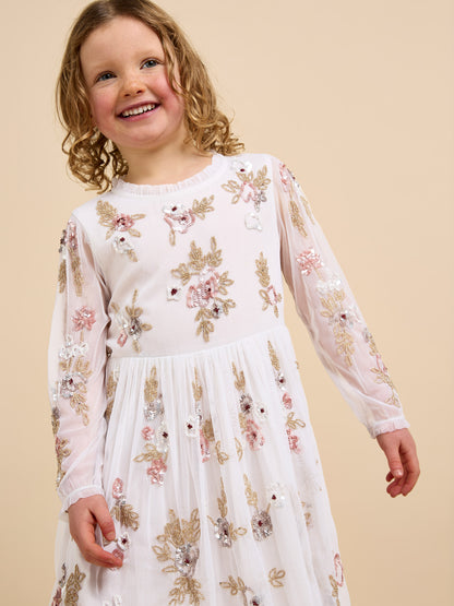 GWD Aimee Sequin Embellished Cream Dress