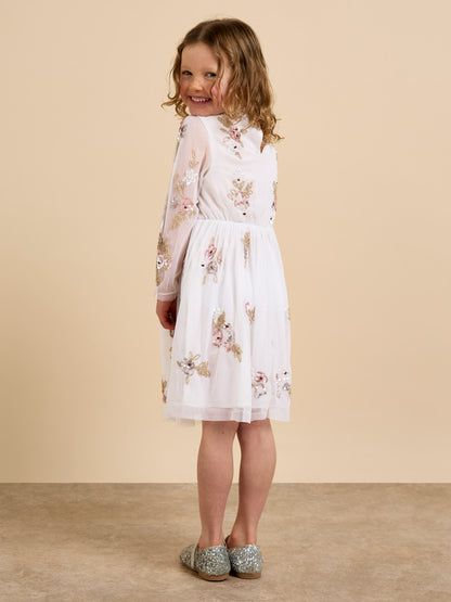 GWD Aimee Sequin Embellished Cream Dress