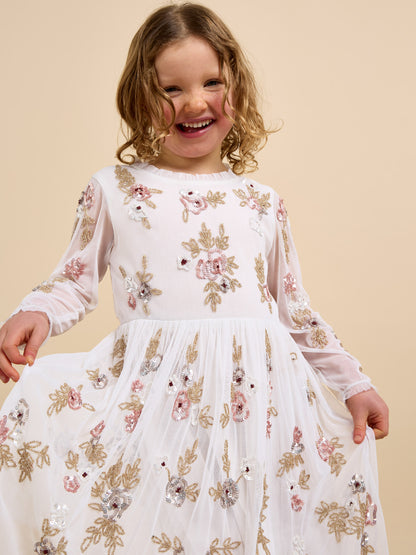 GWD Aimee Sequin Embellished Cream Dress